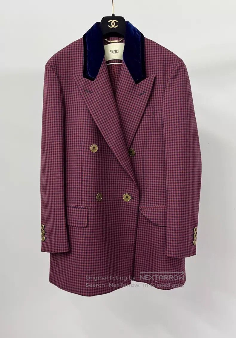 Fendi Fendi Red and Blue Checkered Suit Size XS / US 0-2 / IT 36-38 - 2 Thumbnail