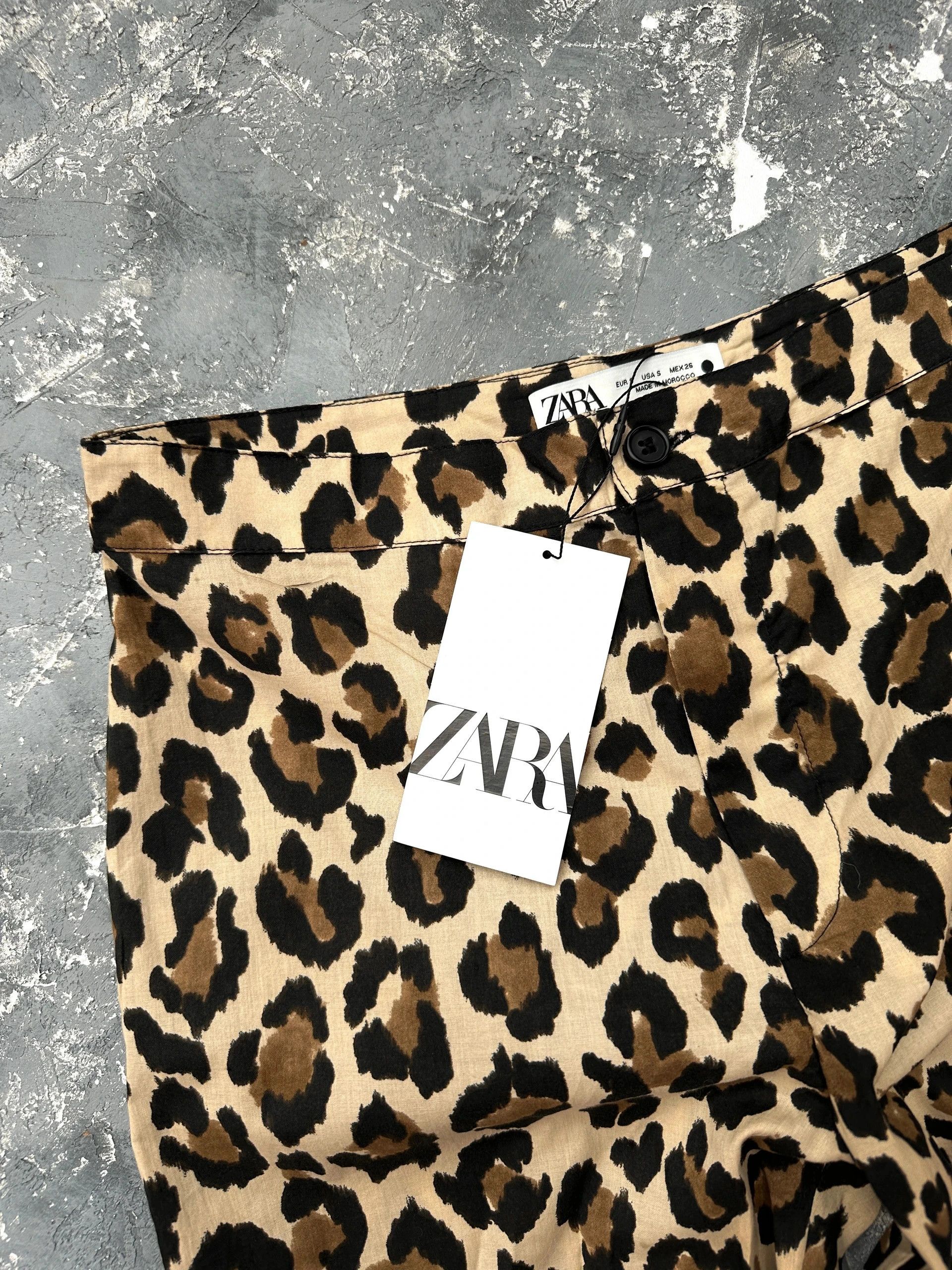 Zara zara leopard animal print flared low rise pants Size 28" / US 6 / IT 42 - 5 Thumbnail