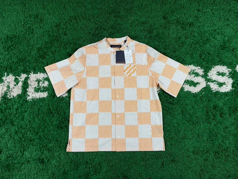 Louis Vuitton New FeiDong Checkerboard Short Sleeve Shirt
