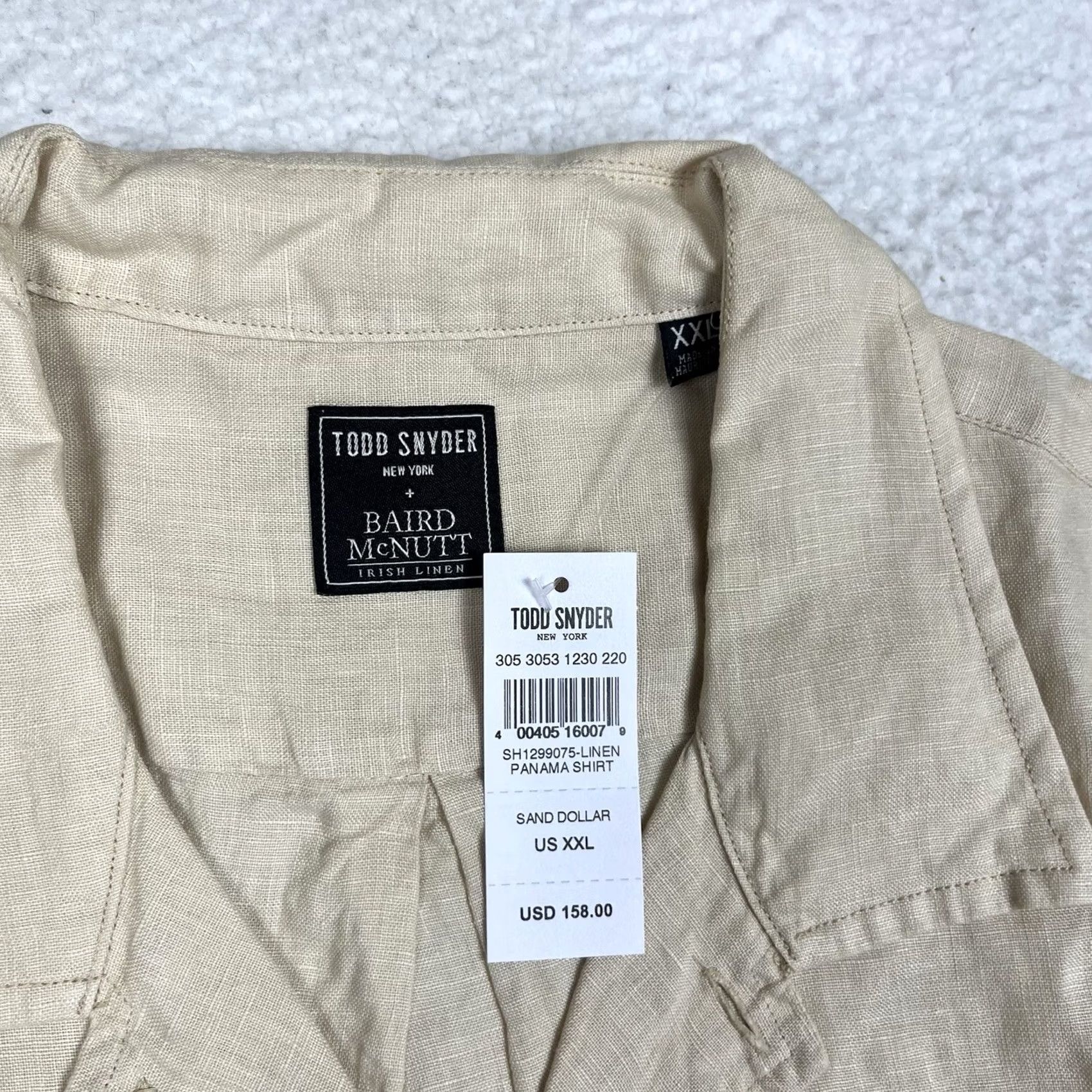 Todd Snyder Todd Snyder Shirt Mens 2XL Beige Linen Panama Sand Dollar Baird McNutt Camp Collar Button Size US XXL / EU 58 / 5 - 5 Thumbnail