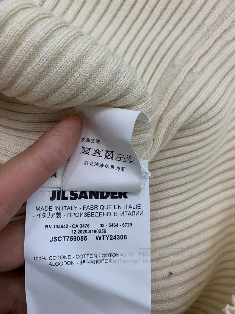 Jil Sander Jil Sander White Show Shawl Navy Neck Knit Cardigan Jacket Size S / US 4 / IT 40 - 6 Thumbnail