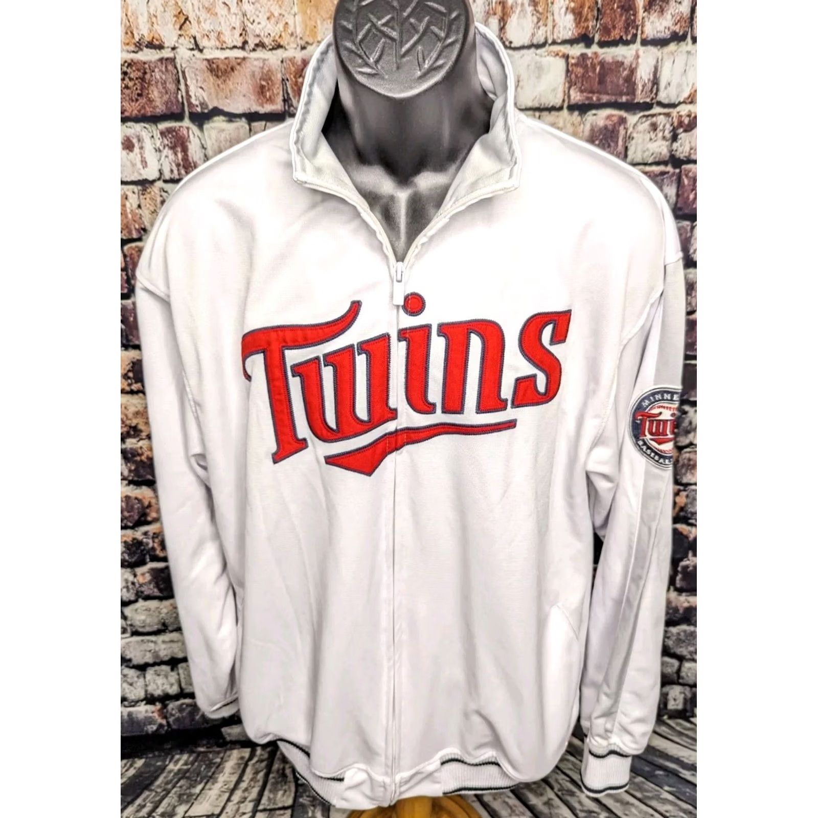 Vintage Stitches Minnesota Twins MLB Baseball Zip Track Jacket White Mens Large Size US L / EU 52-54 / 3 - 5 Thumbnail