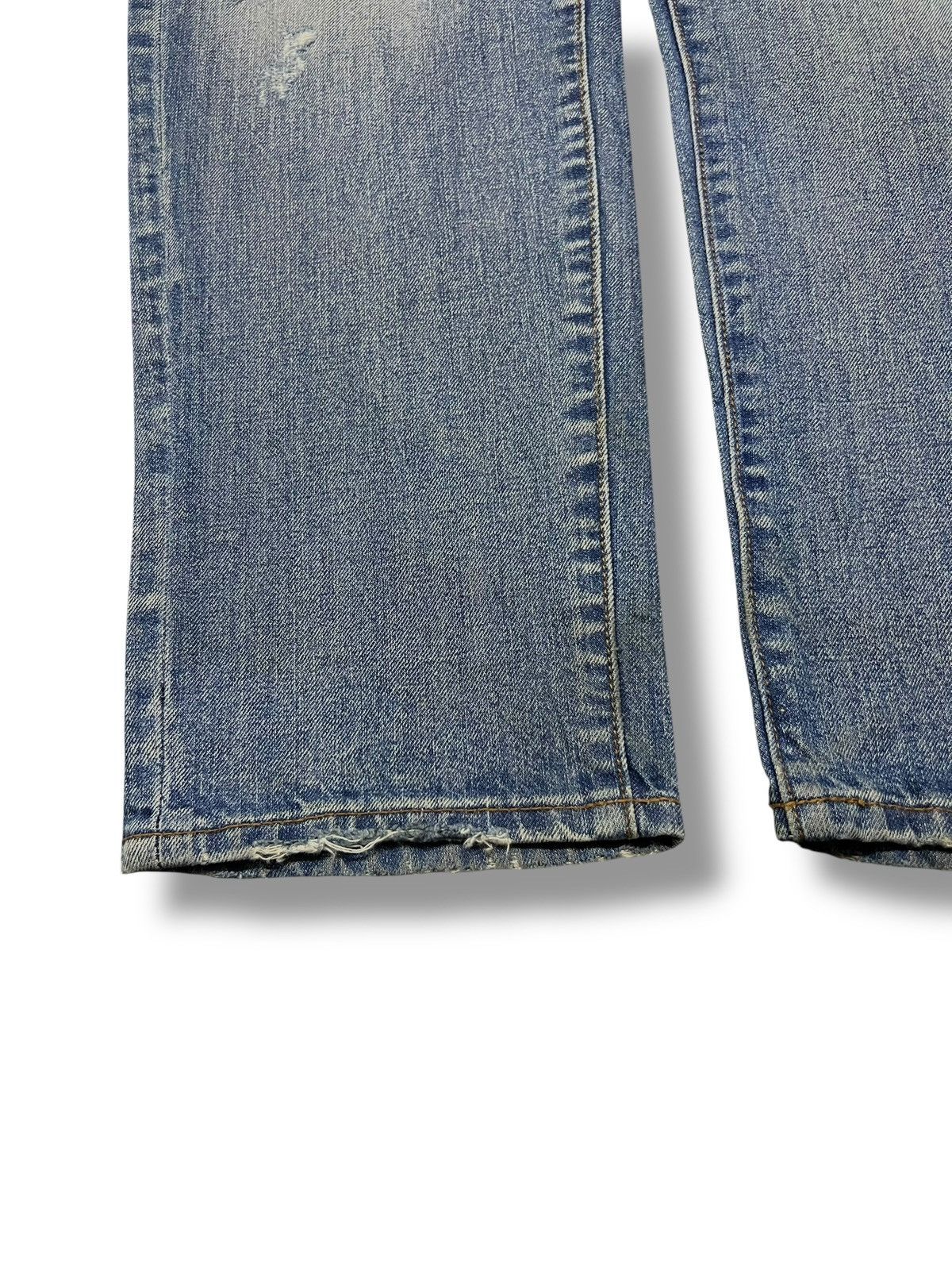 Japanese Brand Vintage Rag Machine - Faded Wash, Distressed Slim Denim Size US 33 - 6 Thumbnail
