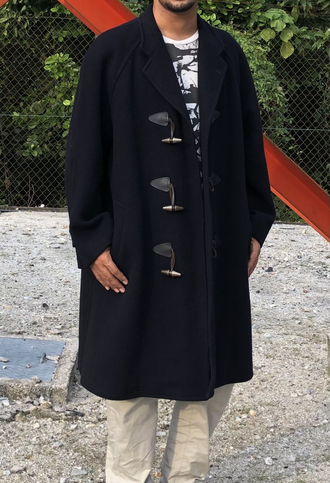 Vintage Comme des Garcons Wool Duffle Navy Blue Coat