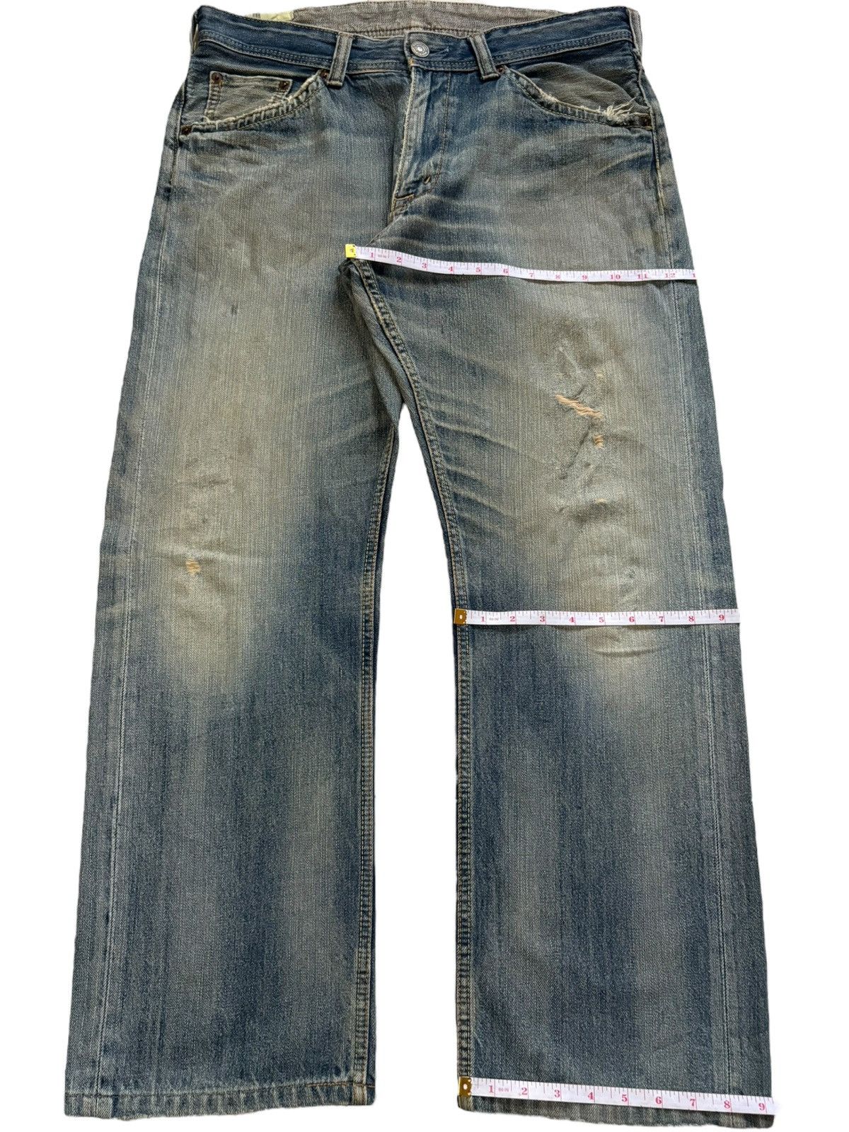 Japanese Brand Vintage Japanese Brand Faded Rusty Wash Distress Baggy Jeans Size US 34 / EU 50 - 14 Thumbnail