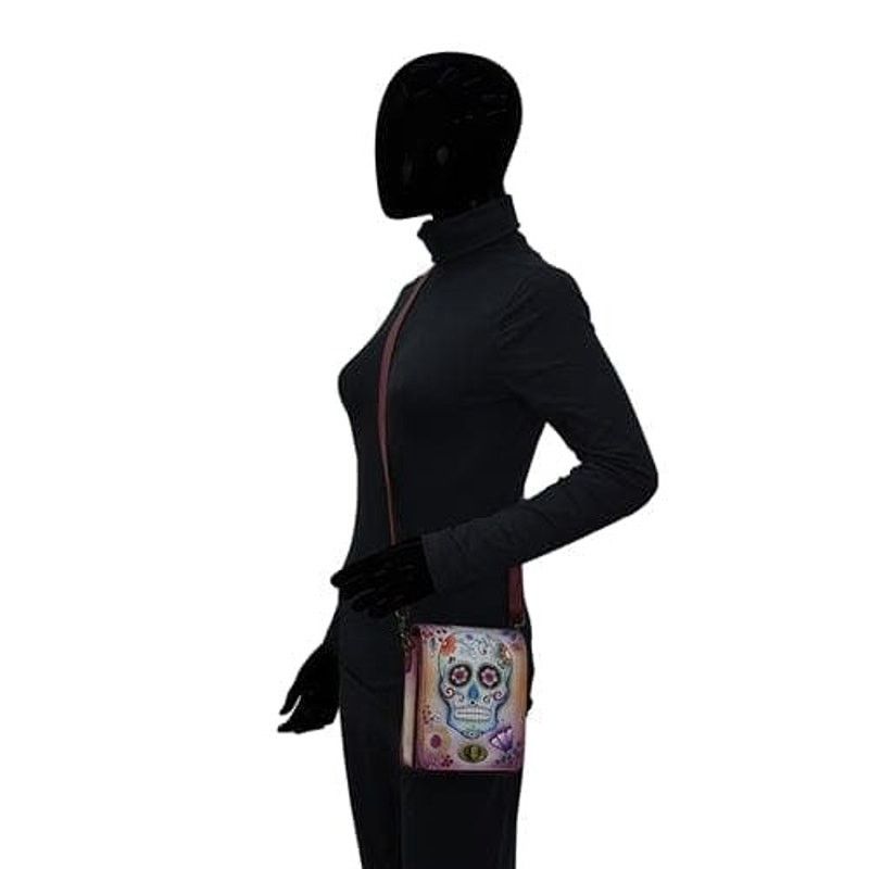 Designer Anna Sugar Skull Leather Flap Convertible Crossbody Bag Size ONE SIZE - 7 Thumbnail