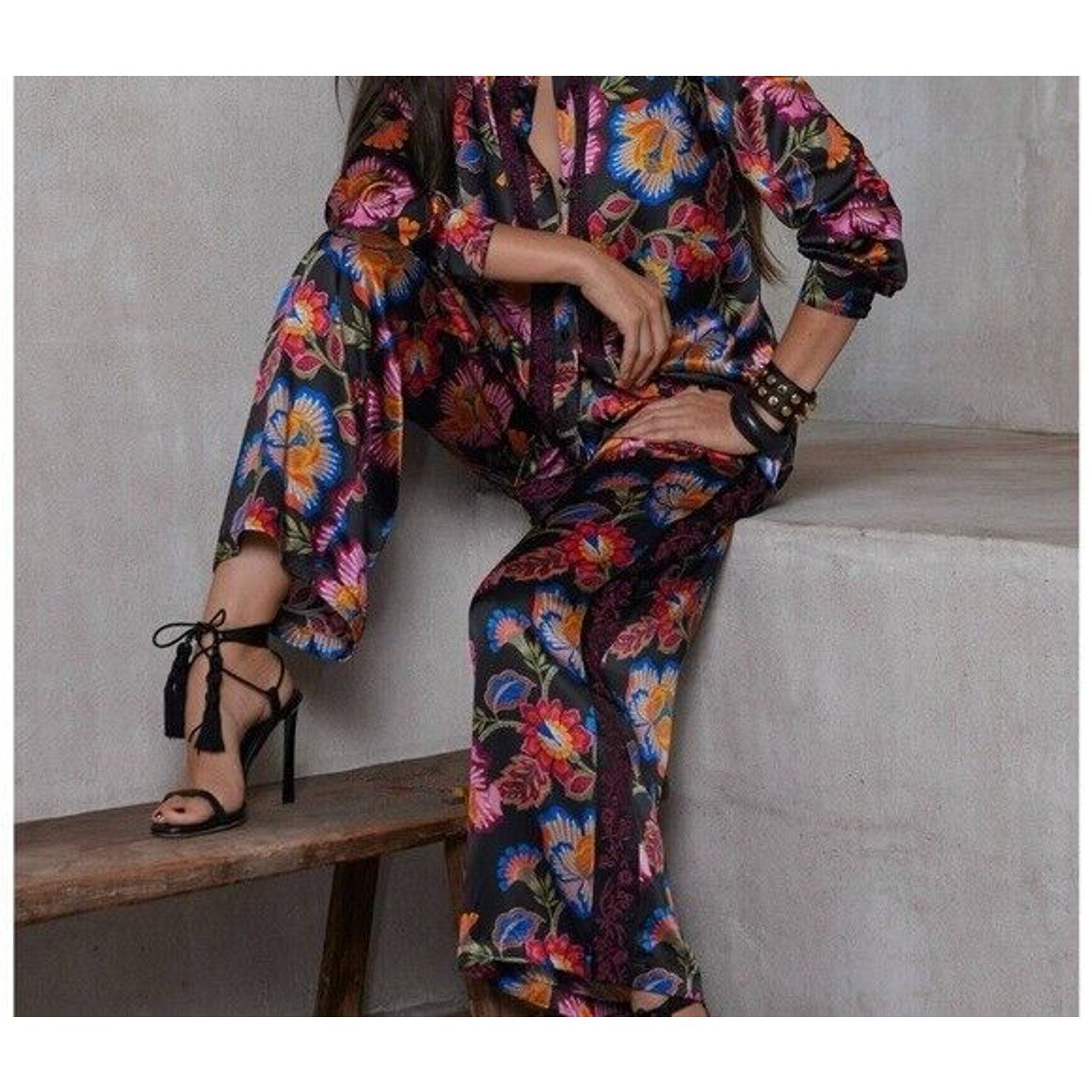 Johnny Was Johnny Was SIDONIA silk pants size M A000337 Size 26" / US 2 / IT 38 - 1 Thumbnail
