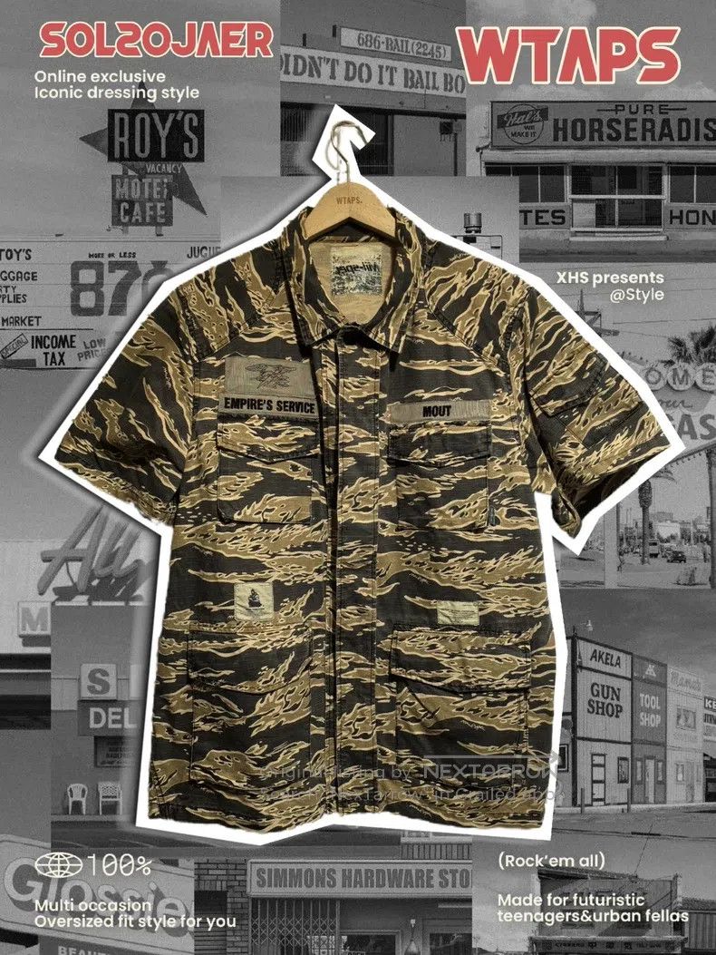 Wtaps Wtaps Tiger print camouflage five pocket short-sleeve shir Size US XL / EU 56 / 4 - 1 Thumbnail
