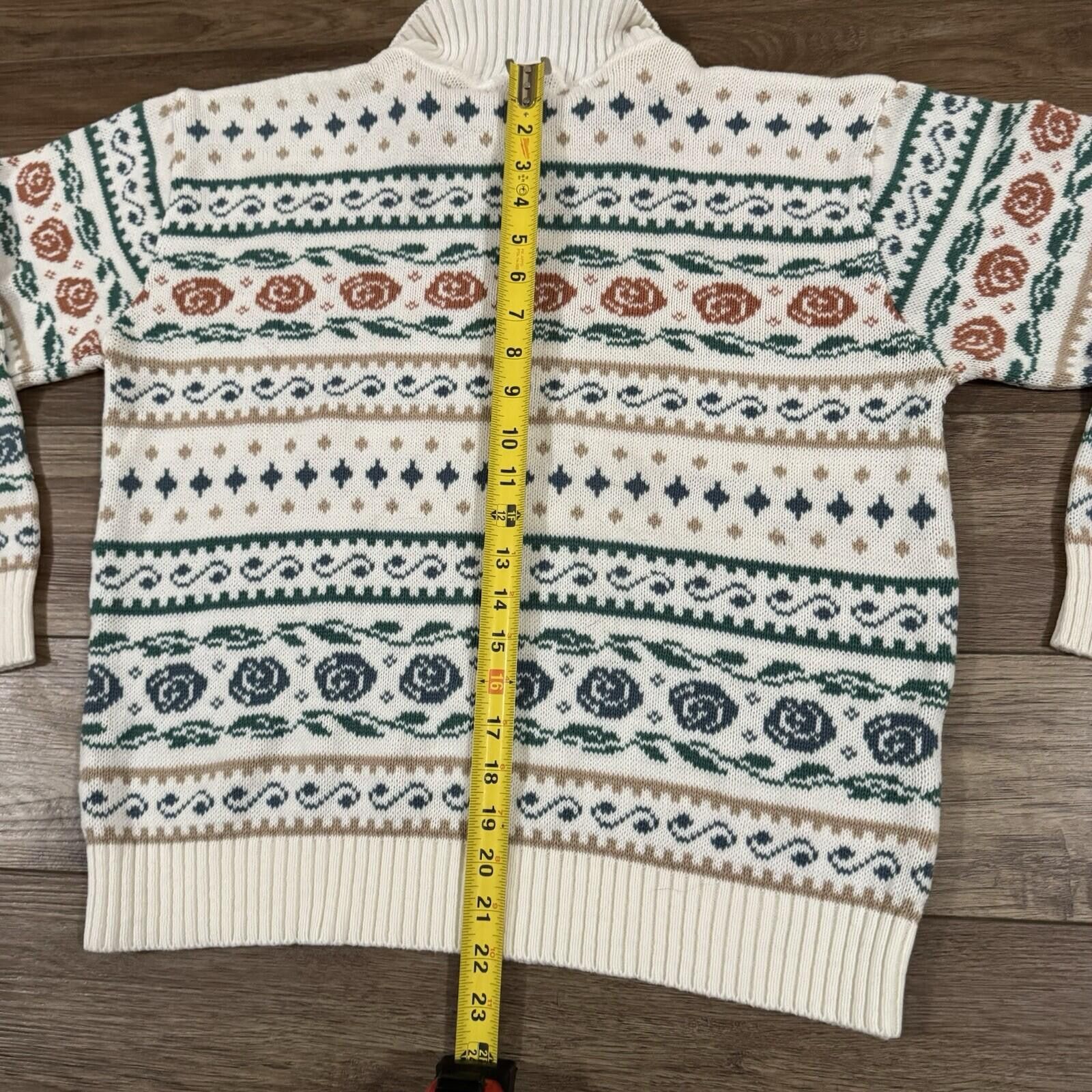 Other Vintage 80s Cricket Lane Knit Polo Sweater Striped Floral Size M / US 6-8 / IT 42-44 - 7 Thumbnail