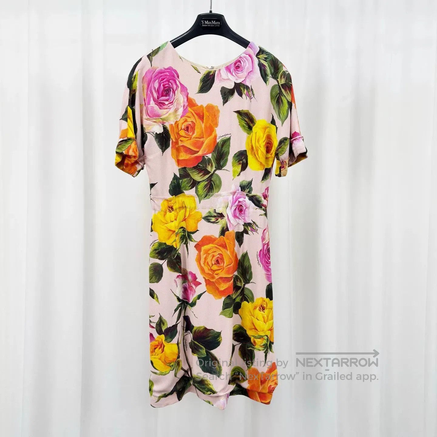 Dolce & Gabbana Dolce&Gabbana Runway Three-color Rose Silk Dress. Size S / US 4 / IT 40 - 1 Thumbnail