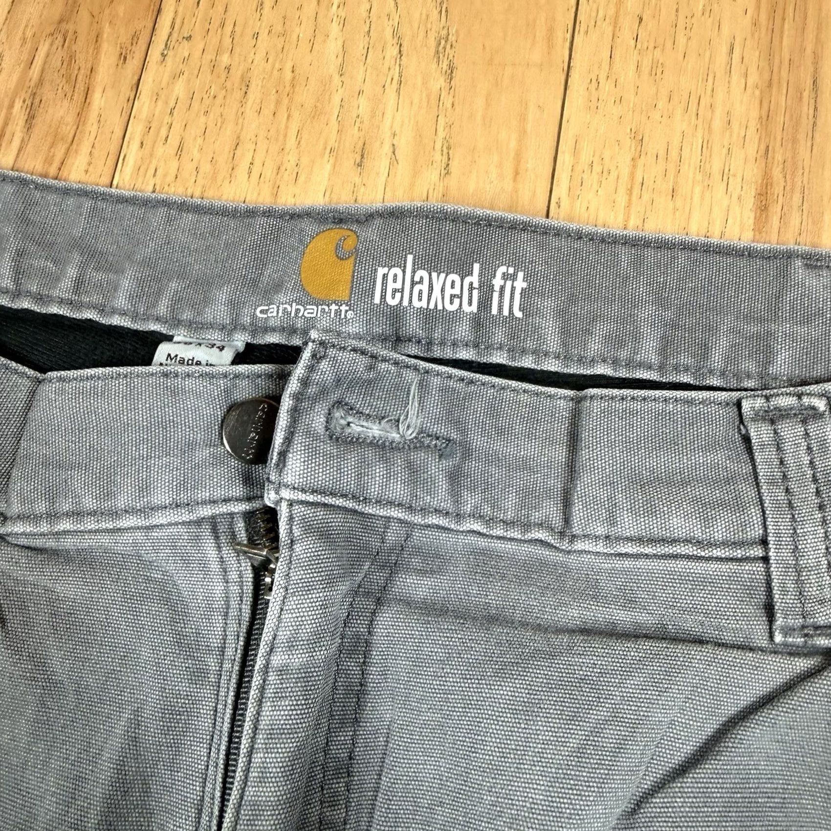 Carhartt VINTAGE Carhartt Work Pants Mens 36x32 Grey Insulated Cargo Straight Blanketed Lined Pants Mens Regular 36 Grey Inches Mens Size US 36 / EU 52 - 6 Thumbnail
