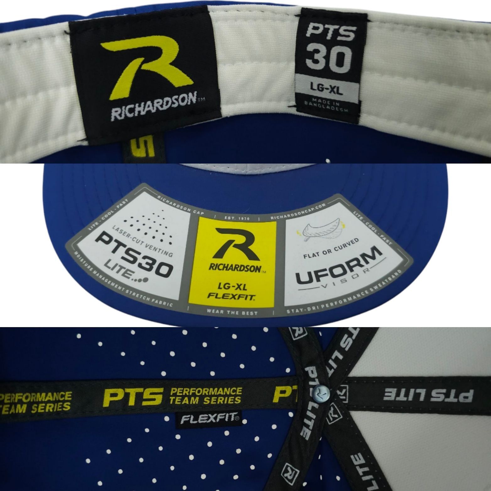 Richardson Richardson PTS30 Uform Visor Flexfit L/XL Vent Back Cap Hat Size ONE SIZE - 7 Thumbnail
