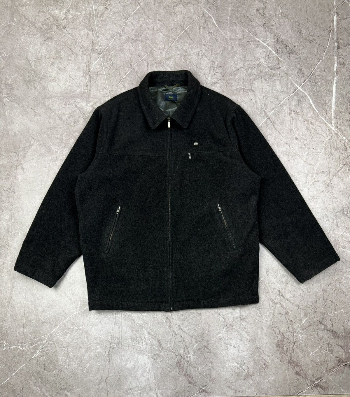 Lacoste Vintage Lacoste Black Wool Coat Jacket Size US XL / EU 56 / 4 - 2 Thumbnail