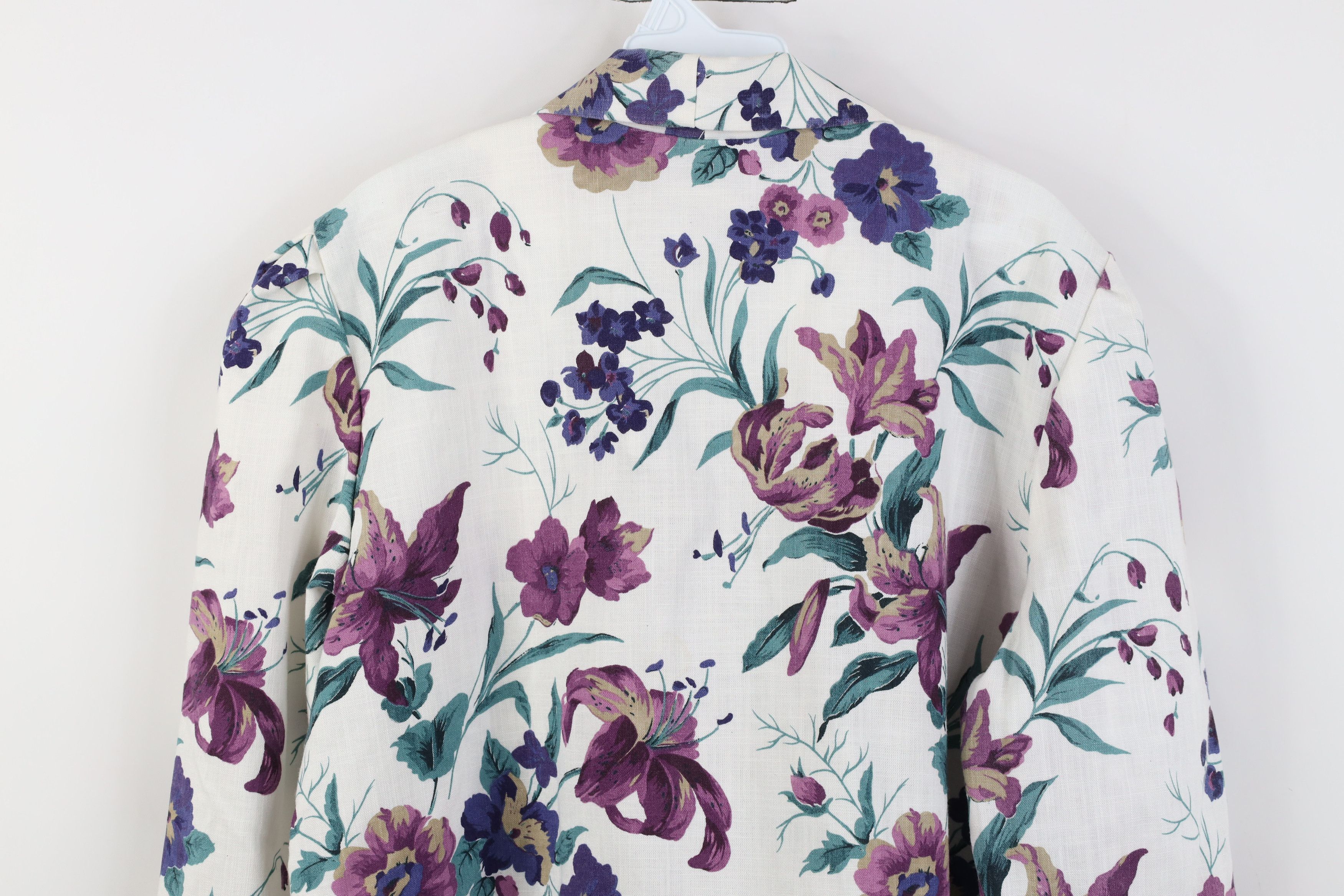 Vintage Vintage 90s Blend Flower Double Breasted Blazer Jacket USA Size XXL / US 16-18 / IT 52-54 - 13 Thumbnail