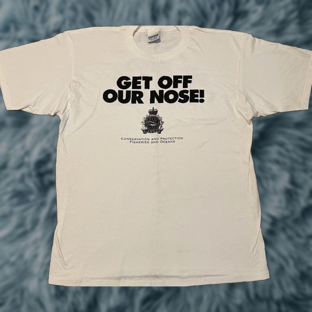 Vintage VINTAGE 90s Canada Protect Our Oceans Stay Off Our Tail! Shirt XL Beach T-Shirt Men White Ocean Funny Saying Size US XL / EU 56 / 4 - 1 Thumbnail