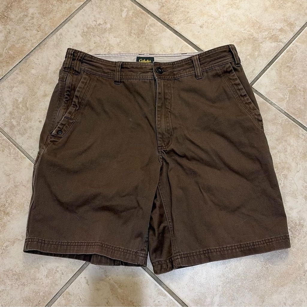 Cabelas Cabela's Men's Brown Flat Front Cotton Shorts Size US 32 / EU 48 - 1 Thumbnail