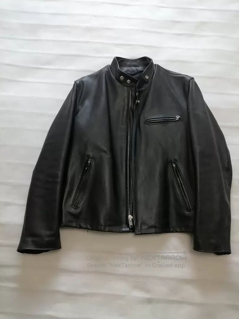 【schott】Single leather jacket 641 Schott 641 Horsehide Cafe Racer Jacket - RevZilla
