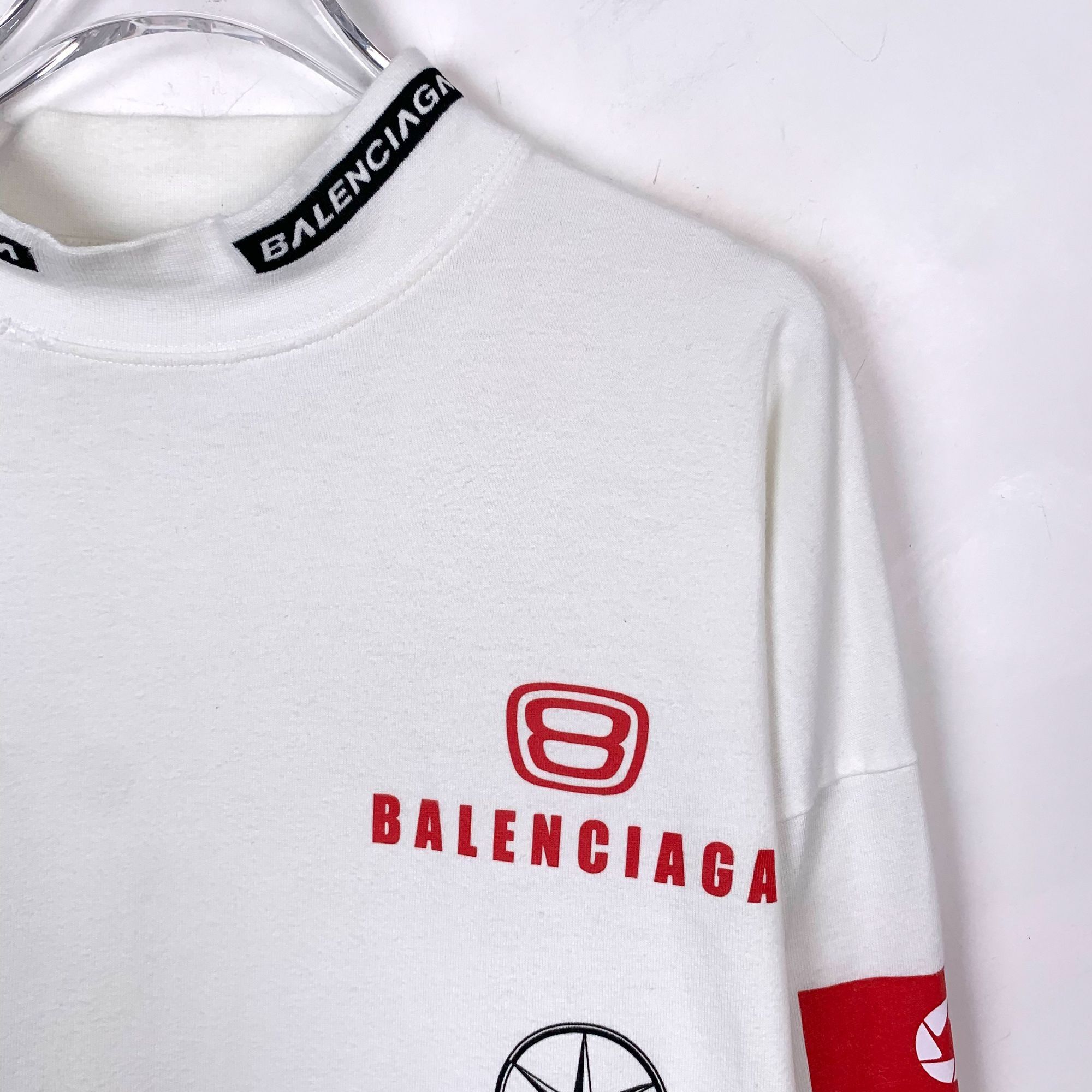 Balenciaga Balenciaga 2023 White Logo Print Cotton Long Sleeve Sweatshi Size L / US 10 / IT 46 - 7 Thumbnail