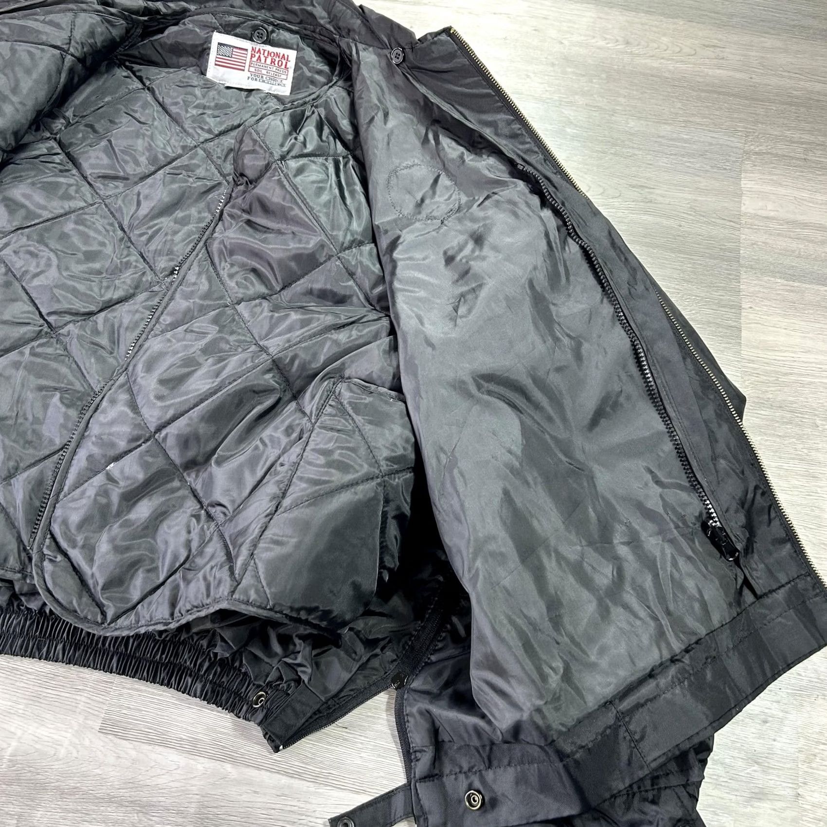 Vintage National Patrol Jacket Mens 2XL Black Nylon Bomber Insulated Lined Duty Jacket Size US XXL / EU 58 / 5 - 4 Thumbnail
