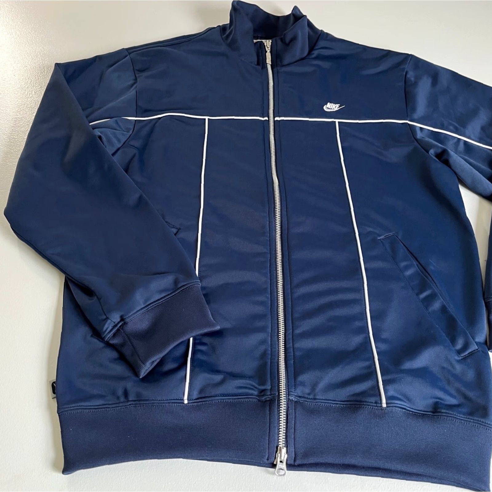 Nike VINTAGE Nike Track Jacket Full Zip Navy Sz S Men Size US S / EU 44-46 / 1 - 5 Thumbnail