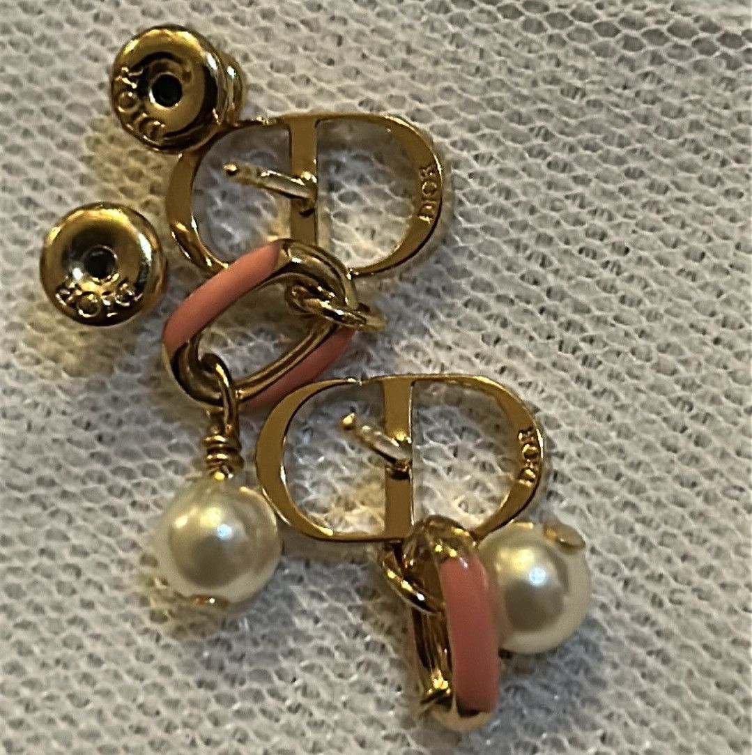 Dior Dior Dioriviera Petit CD Earrings Gold/Coral Size ONE SIZE - 8 Thumbnail