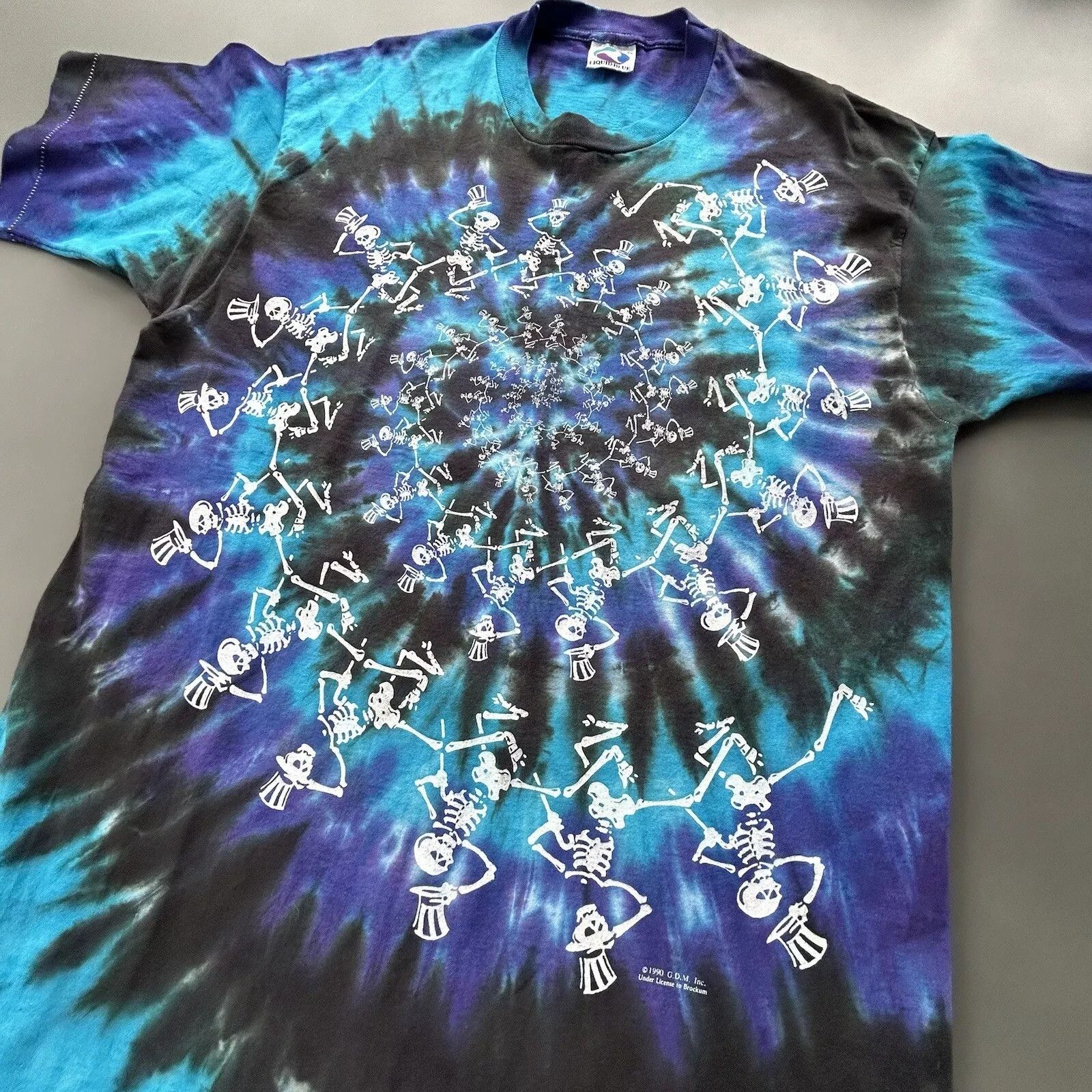 Liquid Blue Vintage 1990 Grateful Dead Spiral Skeletons GDM Size US XL / EU 56 / 4 - 7 Thumbnail
