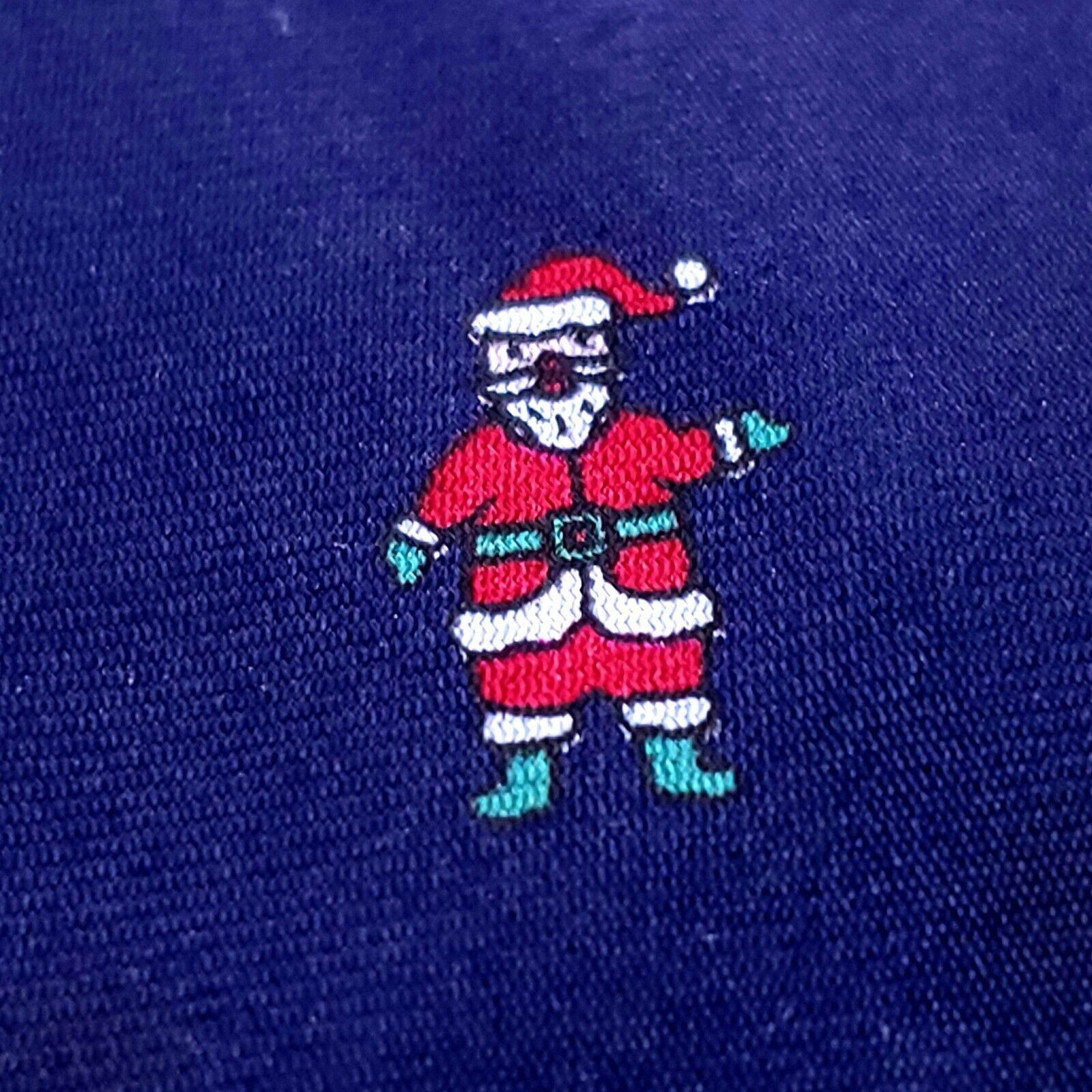 Lord & Taylor Lord & Taylor Silk Tie Blue Woven Santa Christmas Short Size ONE SIZE - 3 Thumbnail