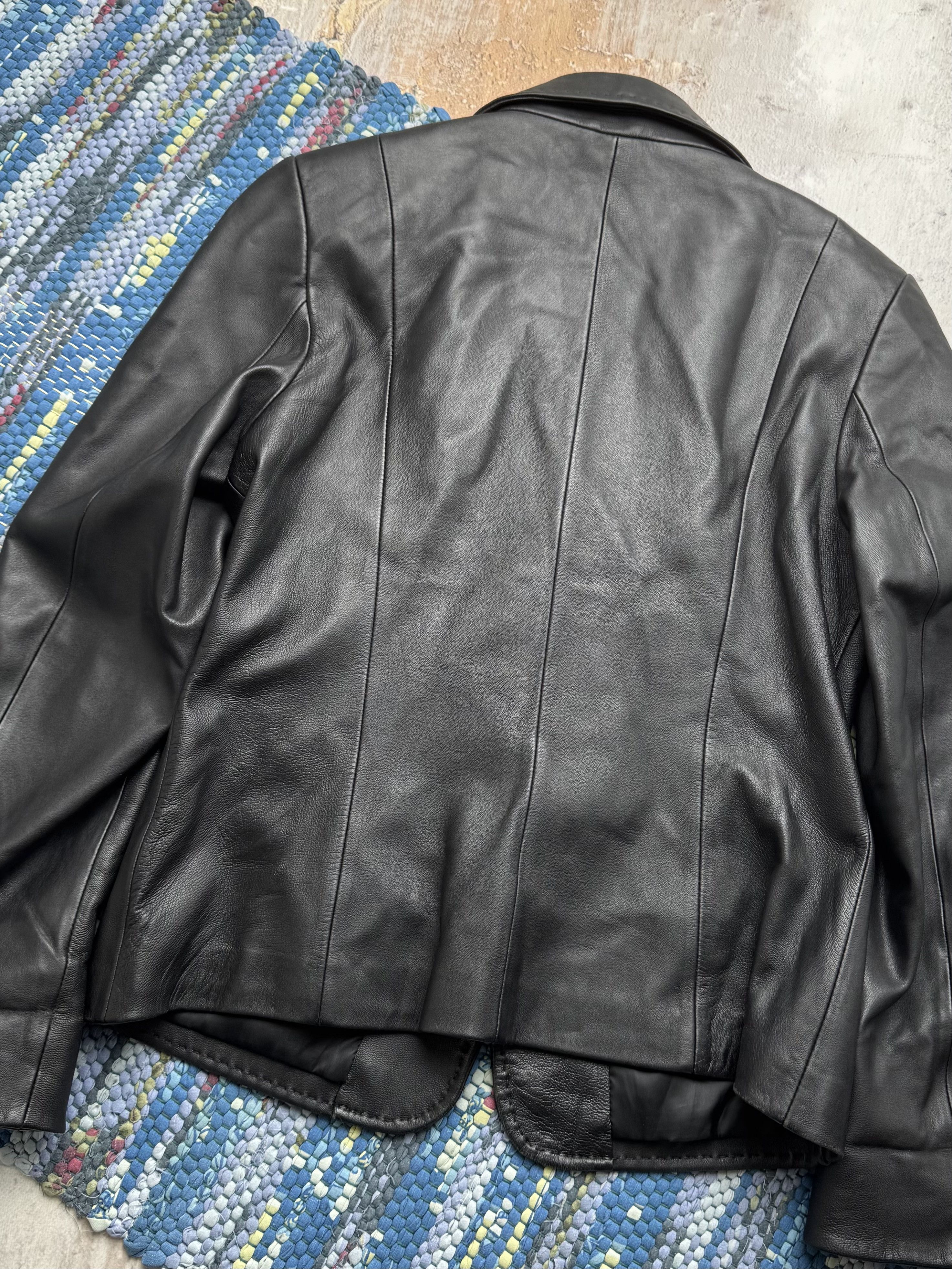 Vintage Vintage Real Leather Blazer Jacket Classic Office Coat Size L / US 10 / IT 46 - 9 Thumbnail