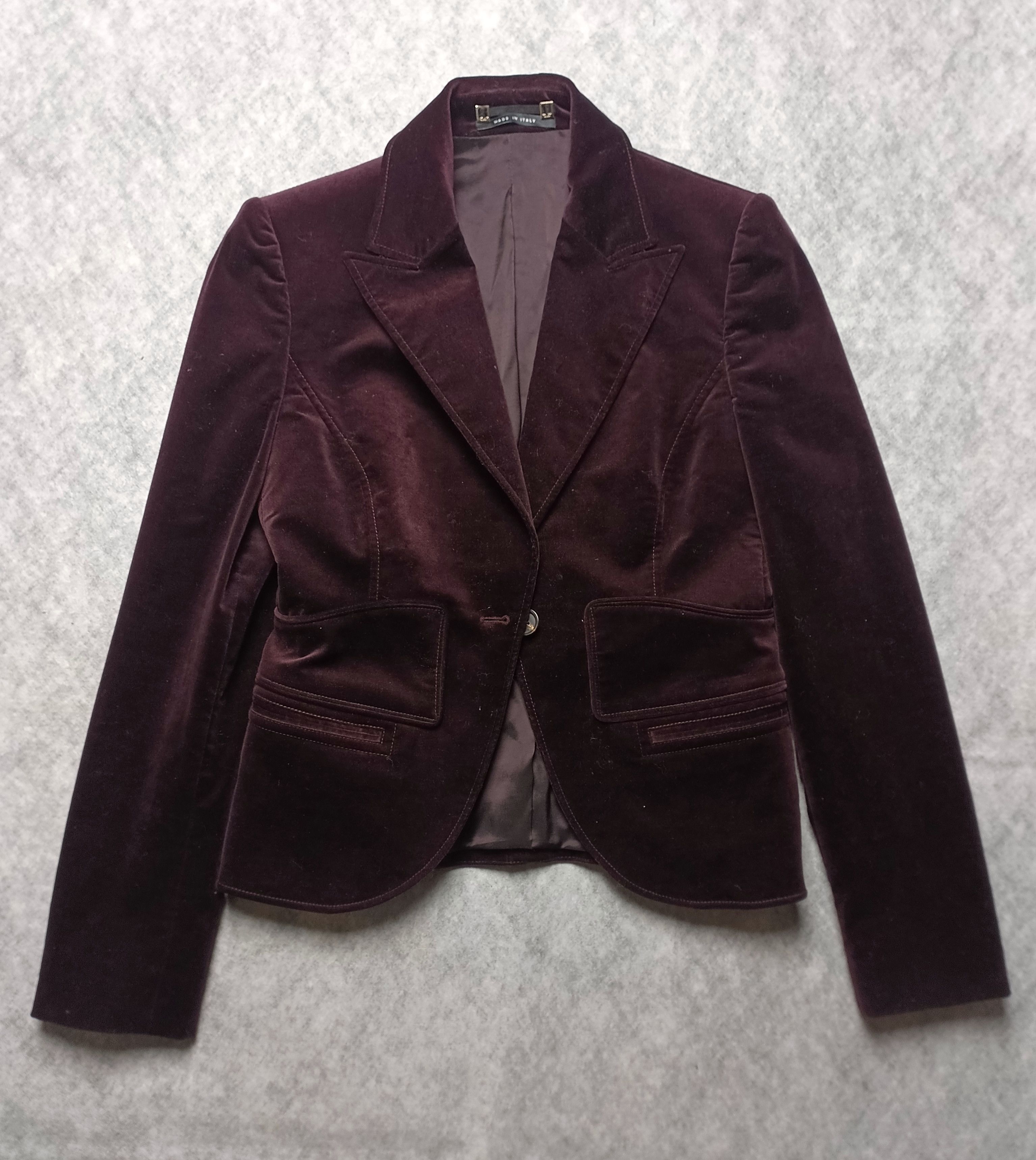 Gucci GUCCI Velvet Elegant Blazer Jacket Burgundy IT 42 Size M / US 6-8 / IT 42-44 - 6 Thumbnail