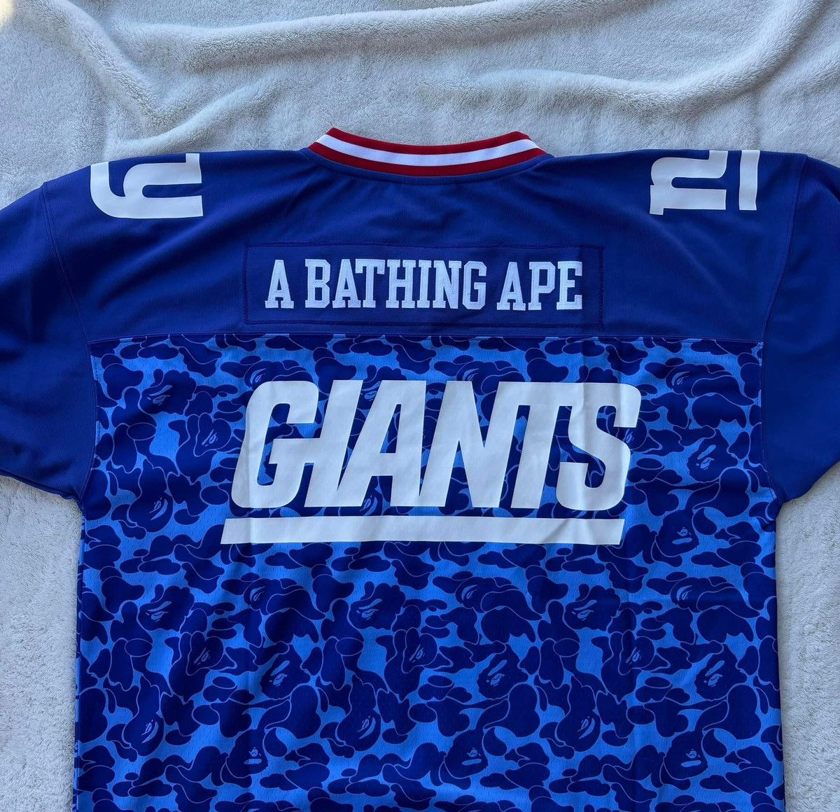 Bape × NFL Bape x NFL Giants Blue Camo Jersey Size US XL / EU 56 / 4 - 4 Thumbnail
