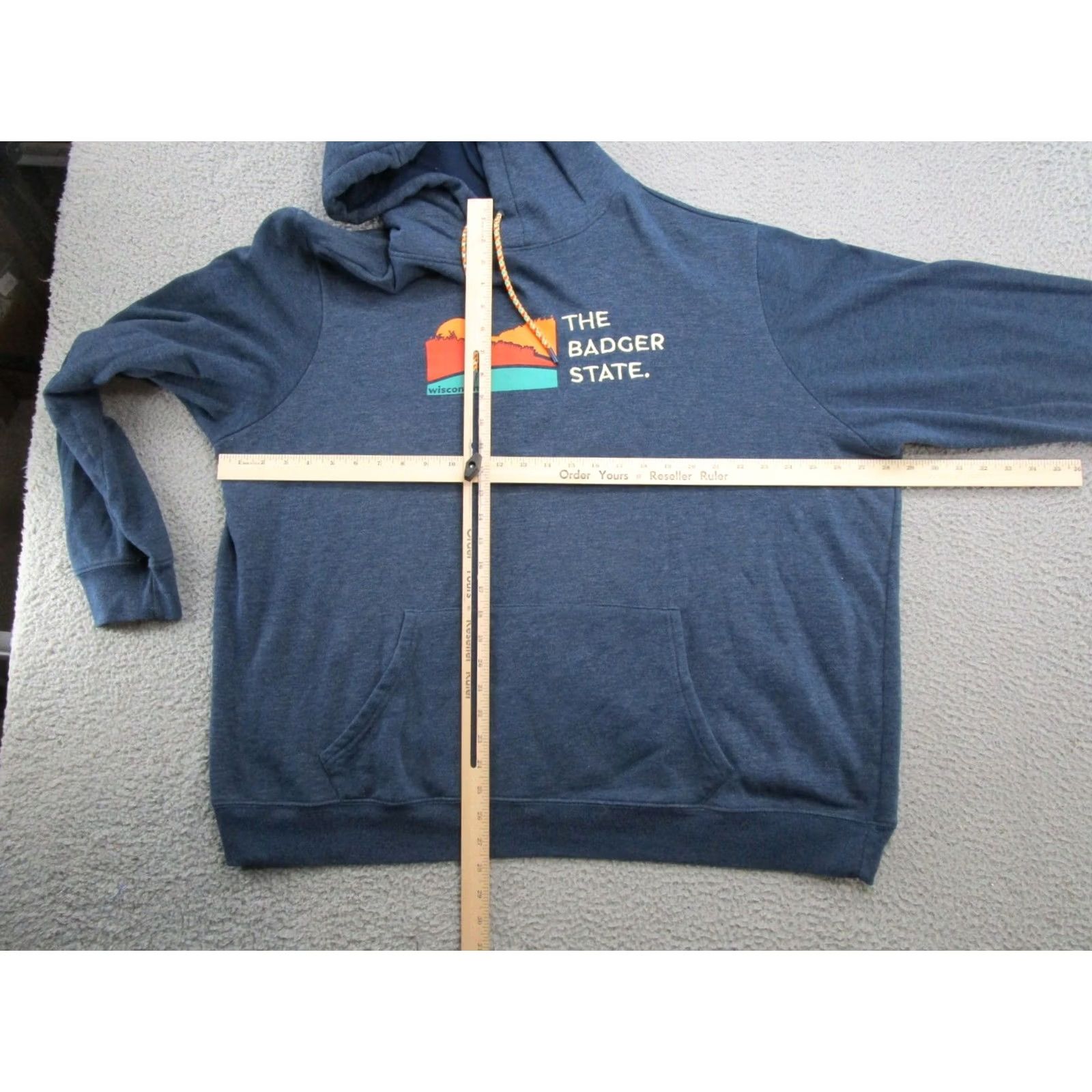 Vintage Home Free Wisconsin The Badger State Embroidered Hoodie Sweatshirt Size 2XL Blue Men Hooded Pullover Sports All Seasons Size US XXL / EU 58 / 5 - 5 Thumbnail