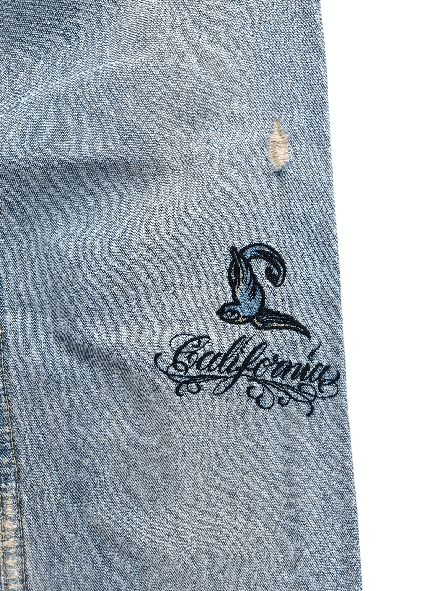 Japanese Brand × Vintage VTG FLARED Japanese Brand Distressed Embroidery Denim E222 Size US 31 - 8 Thumbnail