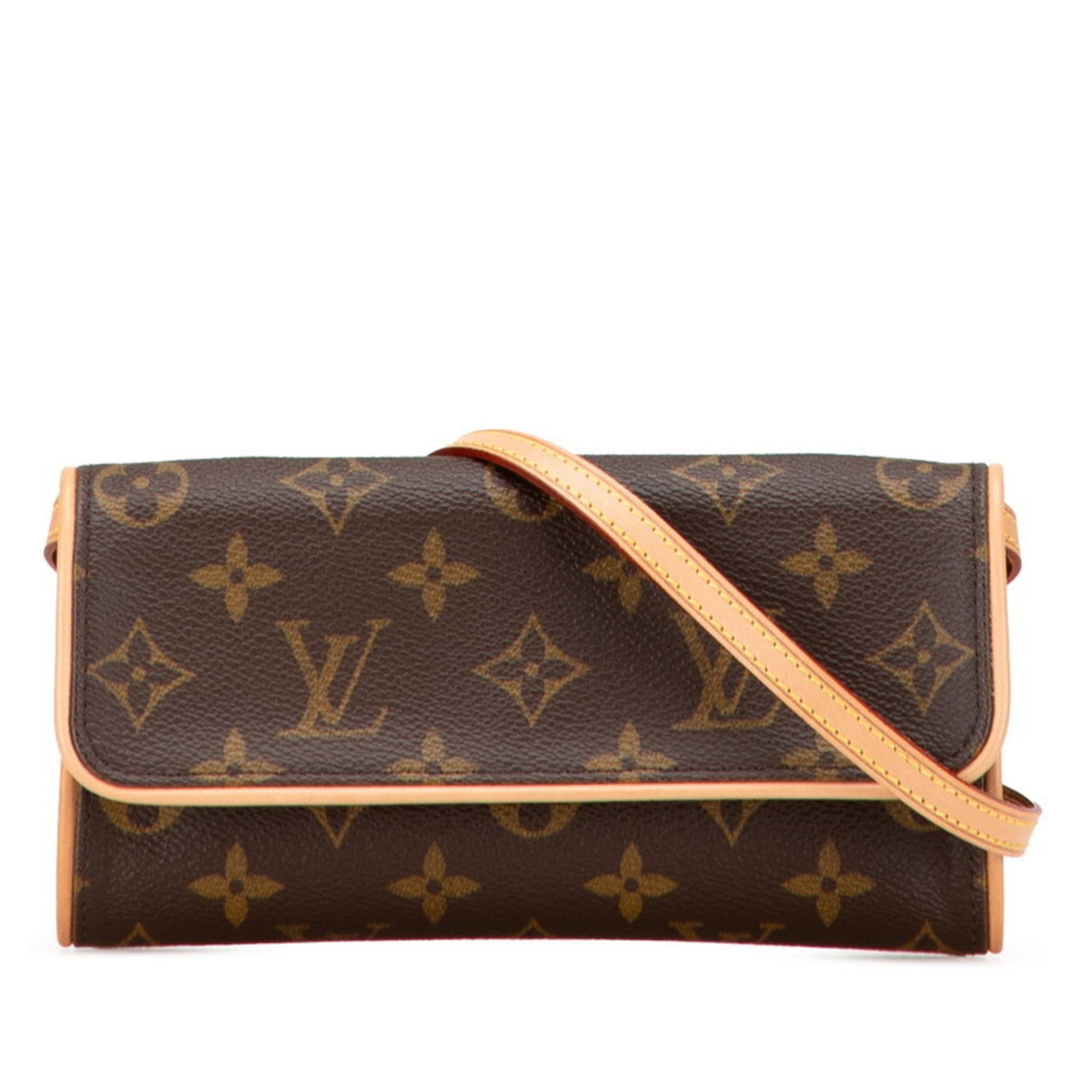 Louis Vuitton Louis Vuitton Monogram Pochette Twin PM Crossbody Mini Shoulder Bag M51854 Brown Leather Women's LOUIS VUITTON Size ONE SIZE - 1 Thumbnail