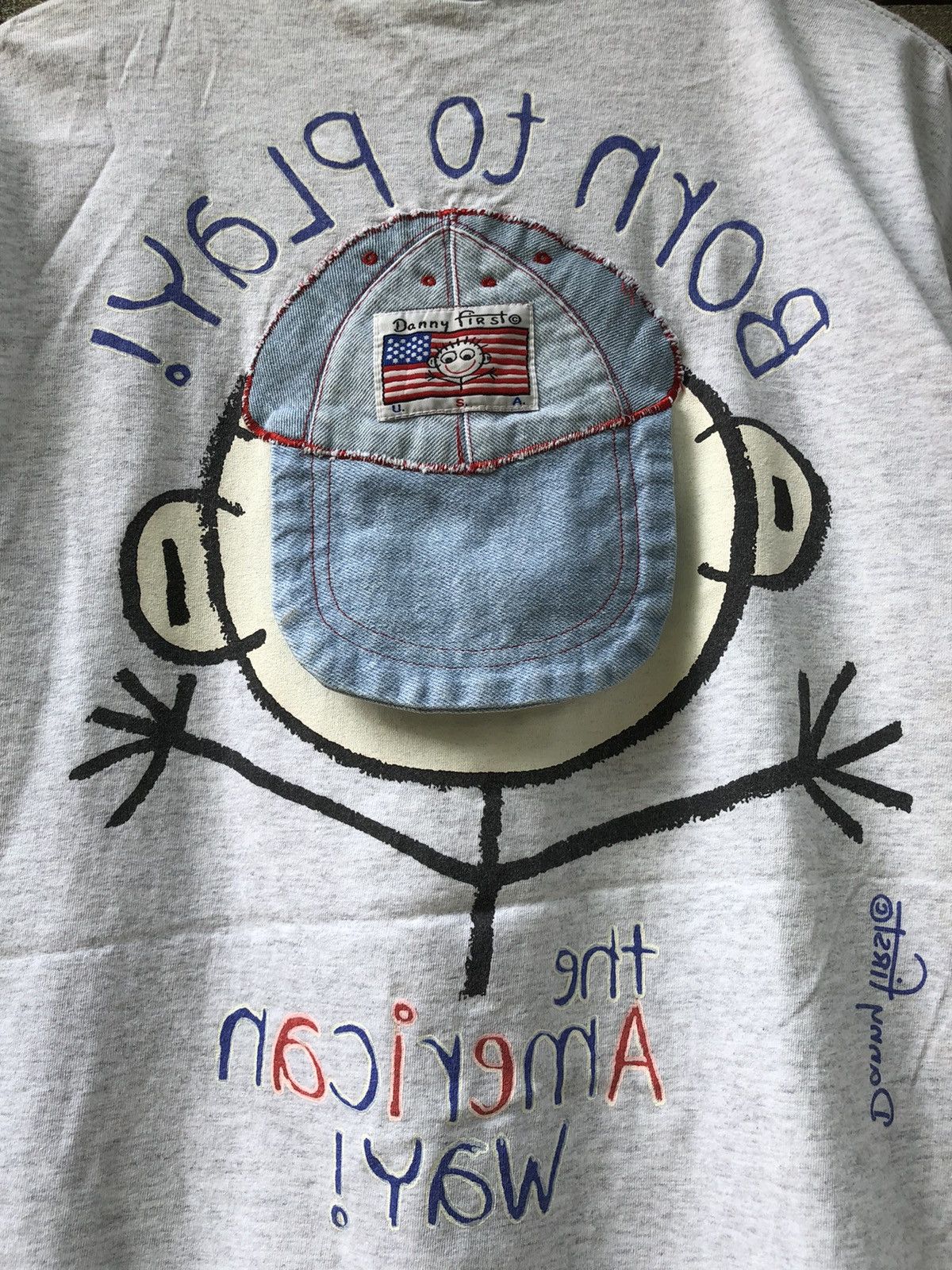 Vintage Vintage 90s Danny First Mirror Cap Jeans Design Tee Size US XL / EU 56 / 4 - 19 Thumbnail