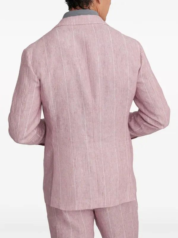 Brunello Cucinelli o1y0526 Single-breasted Blazer in Pink/White Size US M / EU 48-50 / 2 - 4 Thumbnail