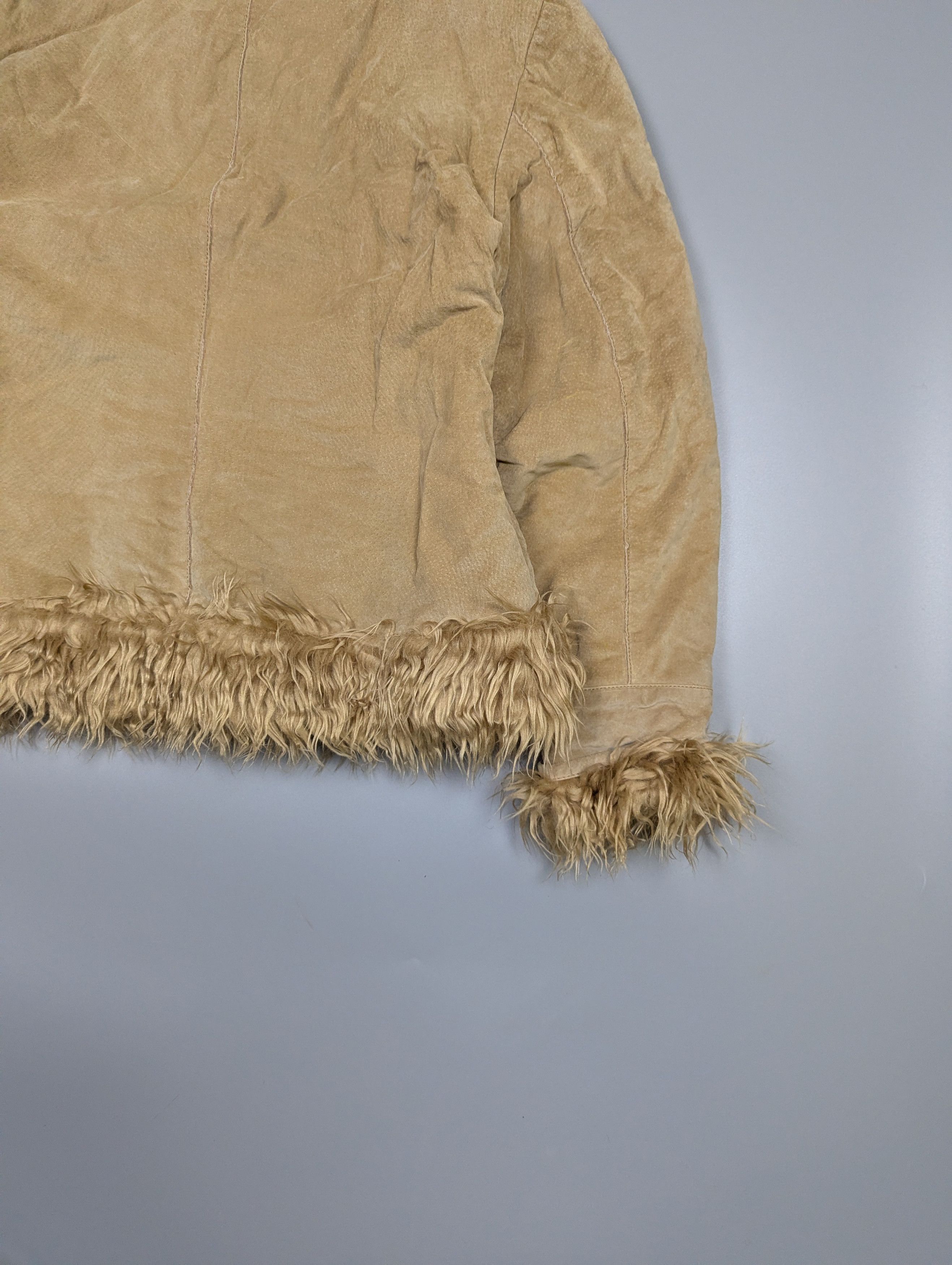 Vintage VTG Y2K Penny Lane Leather Fur Trim Coat Women’s Jacket Size M / US 6-8 / IT 42-44 - 15 Thumbnail