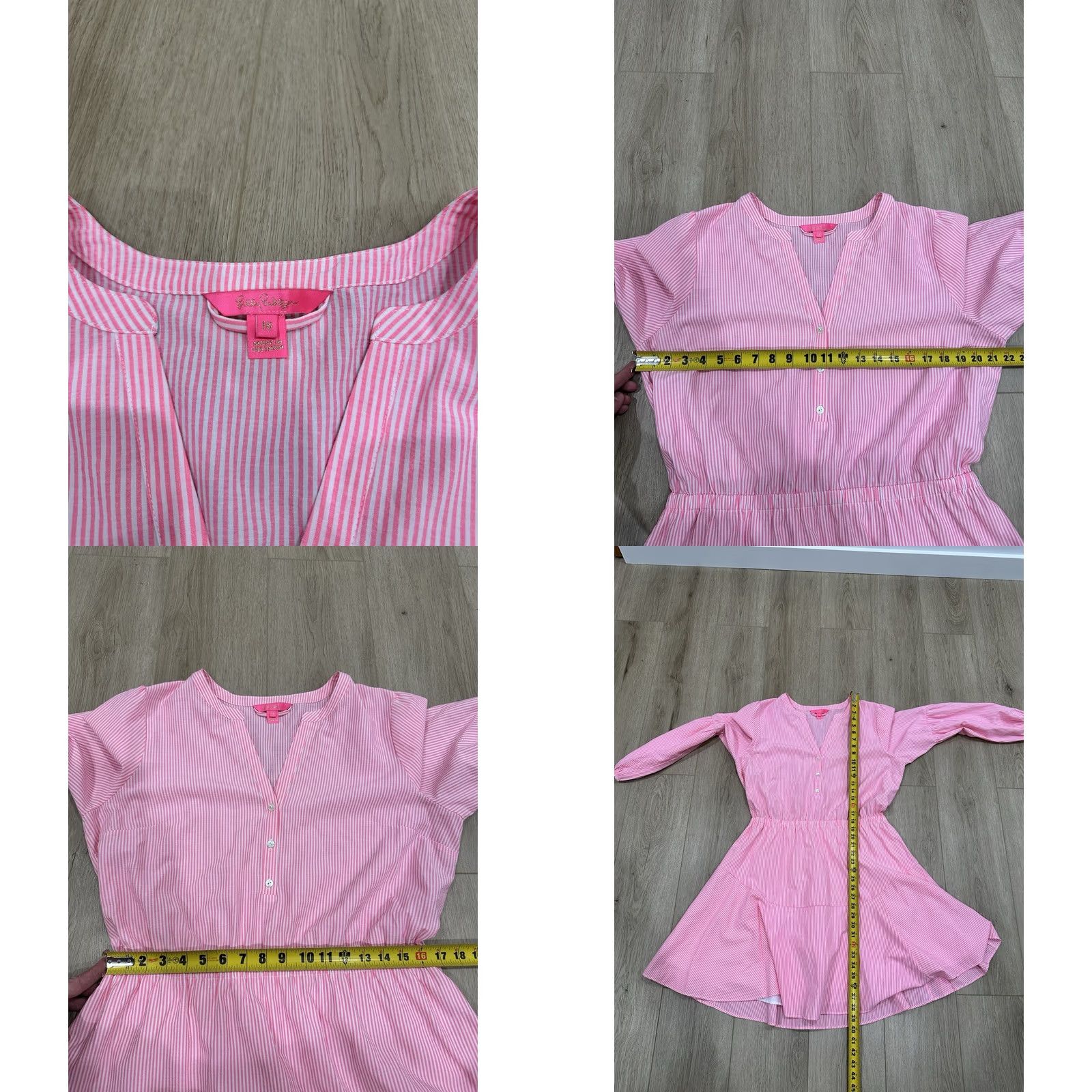 Lilly Pulitzer Lilly Pulitzer 16 Carla Striped Dress In Roxie Pink Harbor Stripe Puffy Sleeves Dress Women 16 Pink Striped Short Babies? Size XXL / US 16-18 / IT 52-54 - 8 Thumbnail