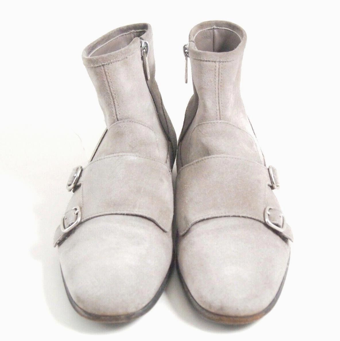 Santoni Santoni Double Monk Boots Gray Suede Mens US 8.5 EU 41.5 Size US 8.5 / EU 41-42 - 1 Thumbnail