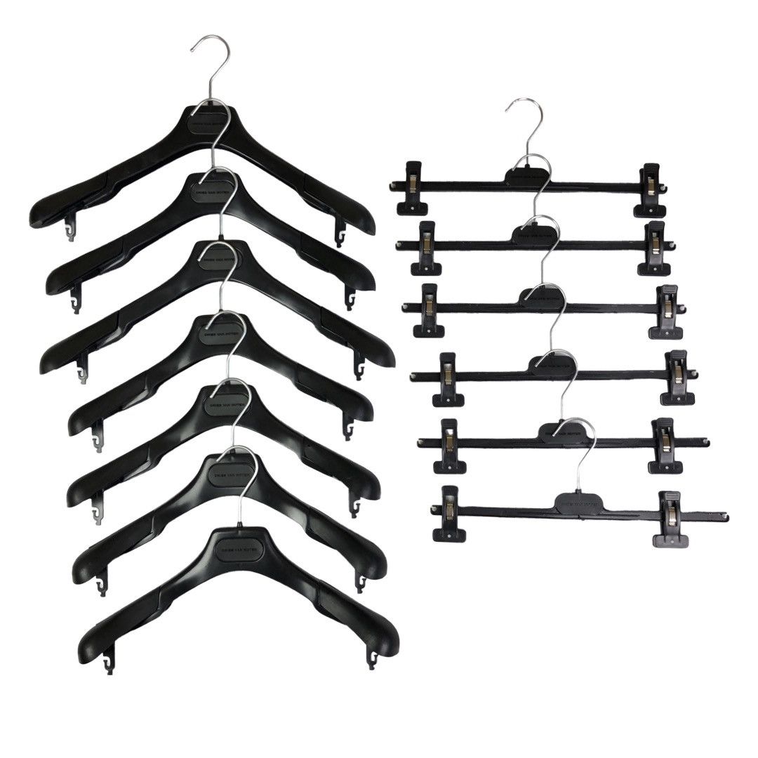 image of Dries Van Noten Logo Plastic Hangers in Black, Men's