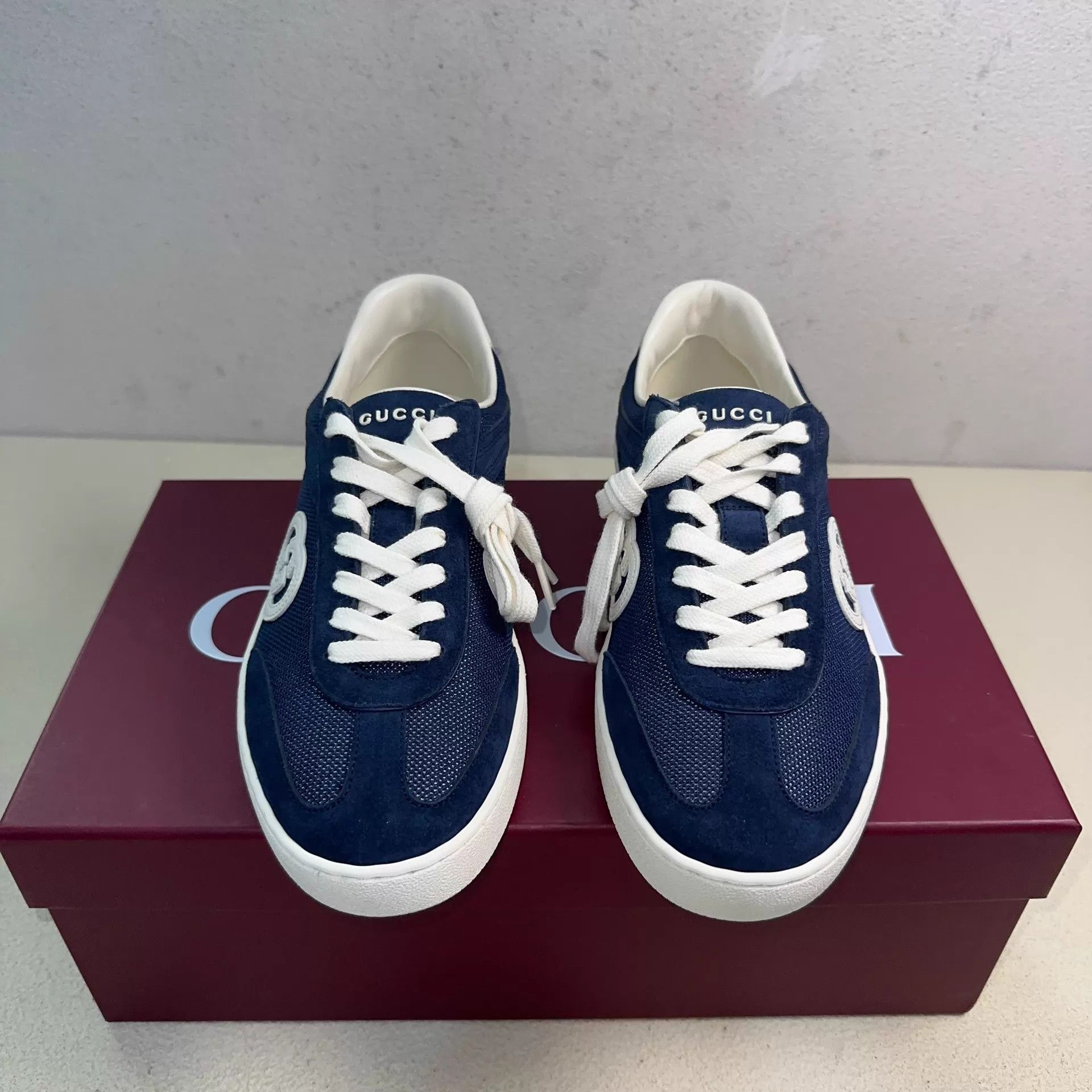 Gucci GUCCI G75 suede German trainer blue 41.5/42 Size US 8.5 / EU 41-42 - 2 Thumbnail