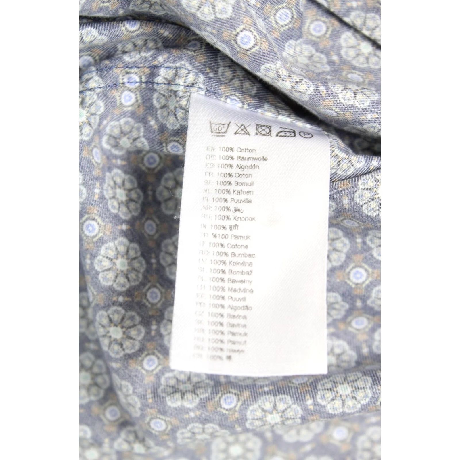Eton Eton Super Slim Shirt Men's SMALL Button Up Patterned Spread Collar Size US S / EU 44-46 / 1 - 6 Thumbnail