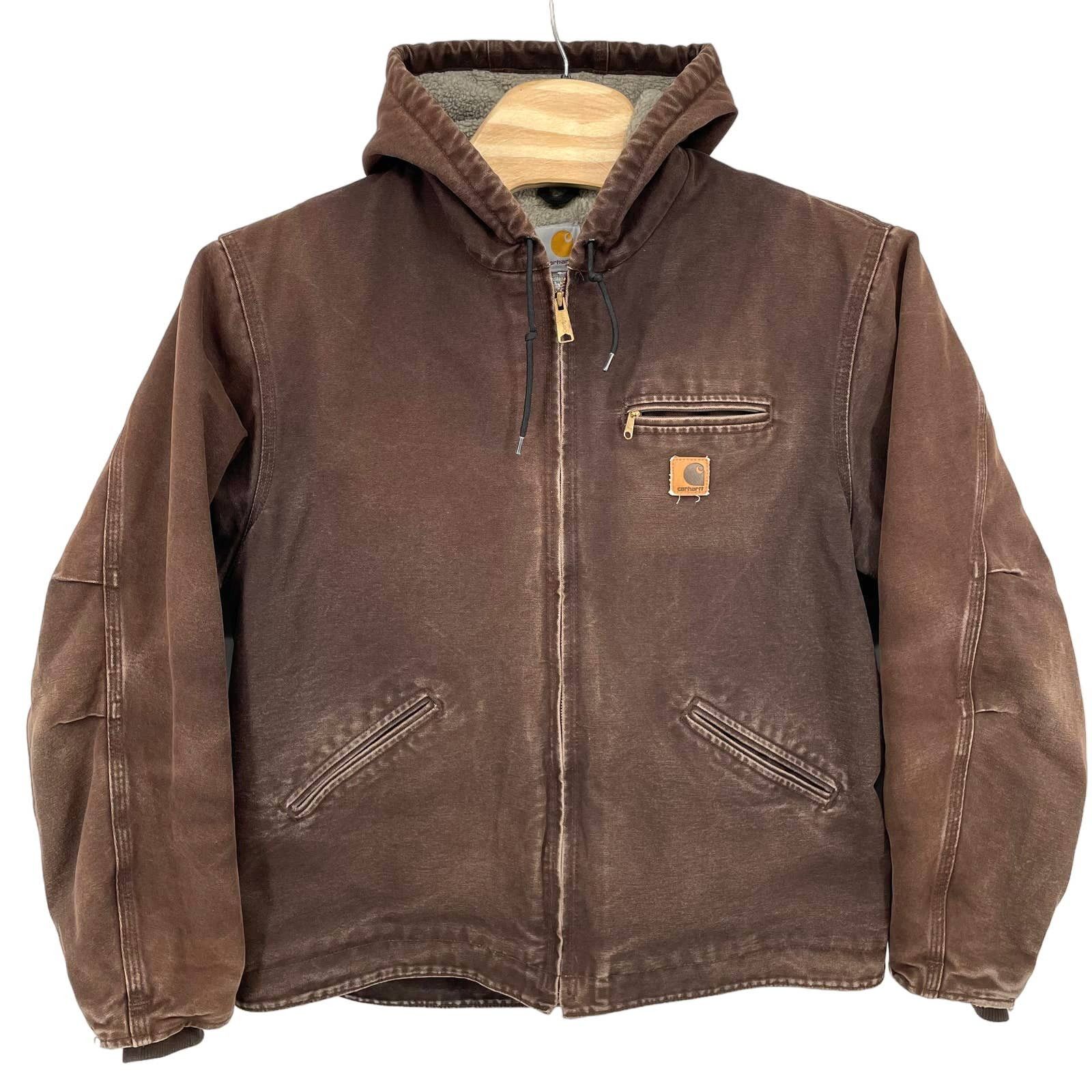 Carhartt Vintage mens XL regular faded j141 dkb Sherpa brown jacket ...