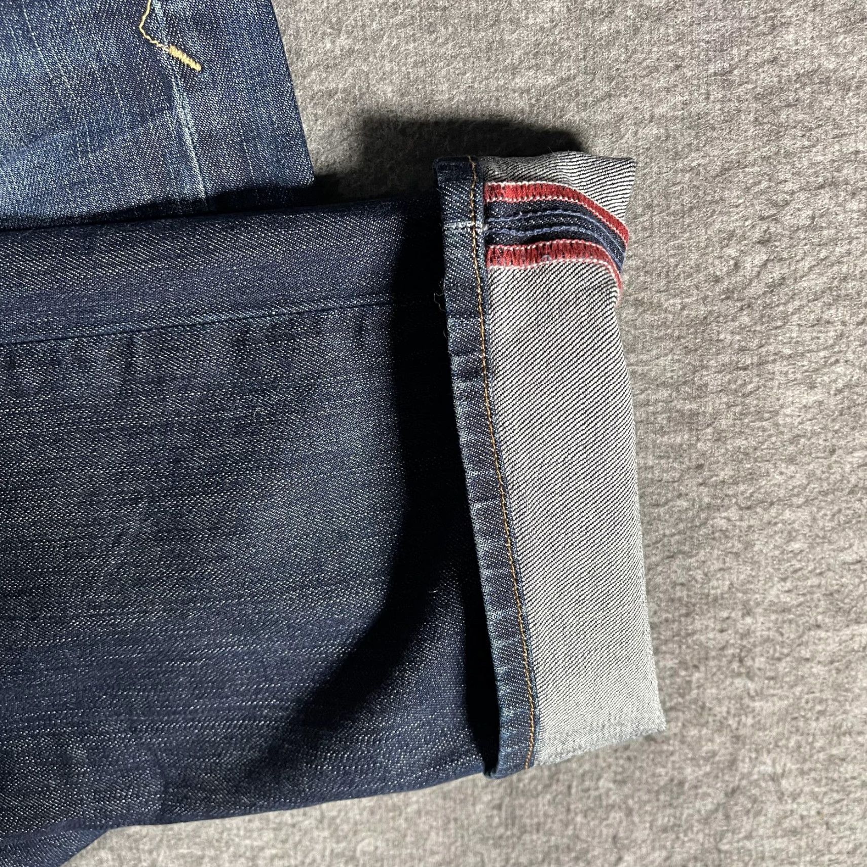 Lucky Brand Lucky Brand 121 Heritage Slim Straight Jeans Mens 33x31 Blue Selvage Made USA Size US 33 - 6 Thumbnail