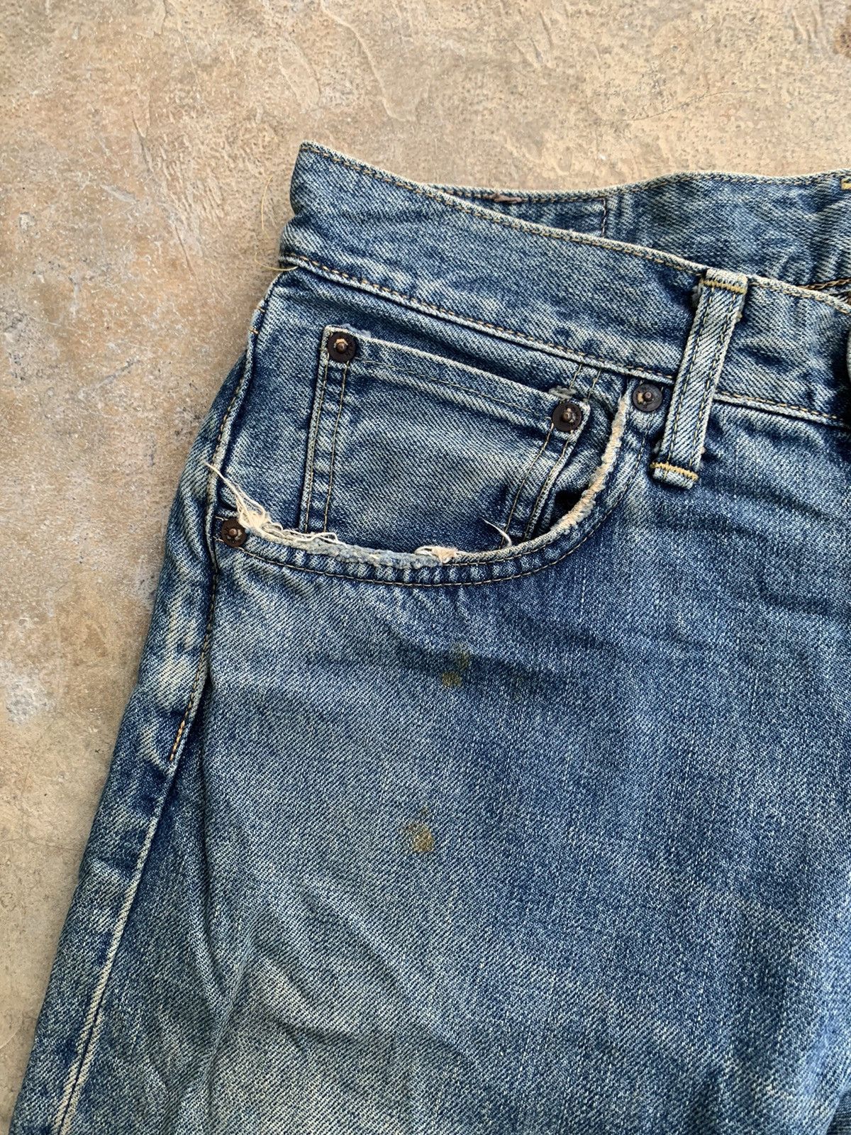 Edwin × Vintage Edwin 505X Selvedge distressed denim Size US 29 - 17 Thumbnail