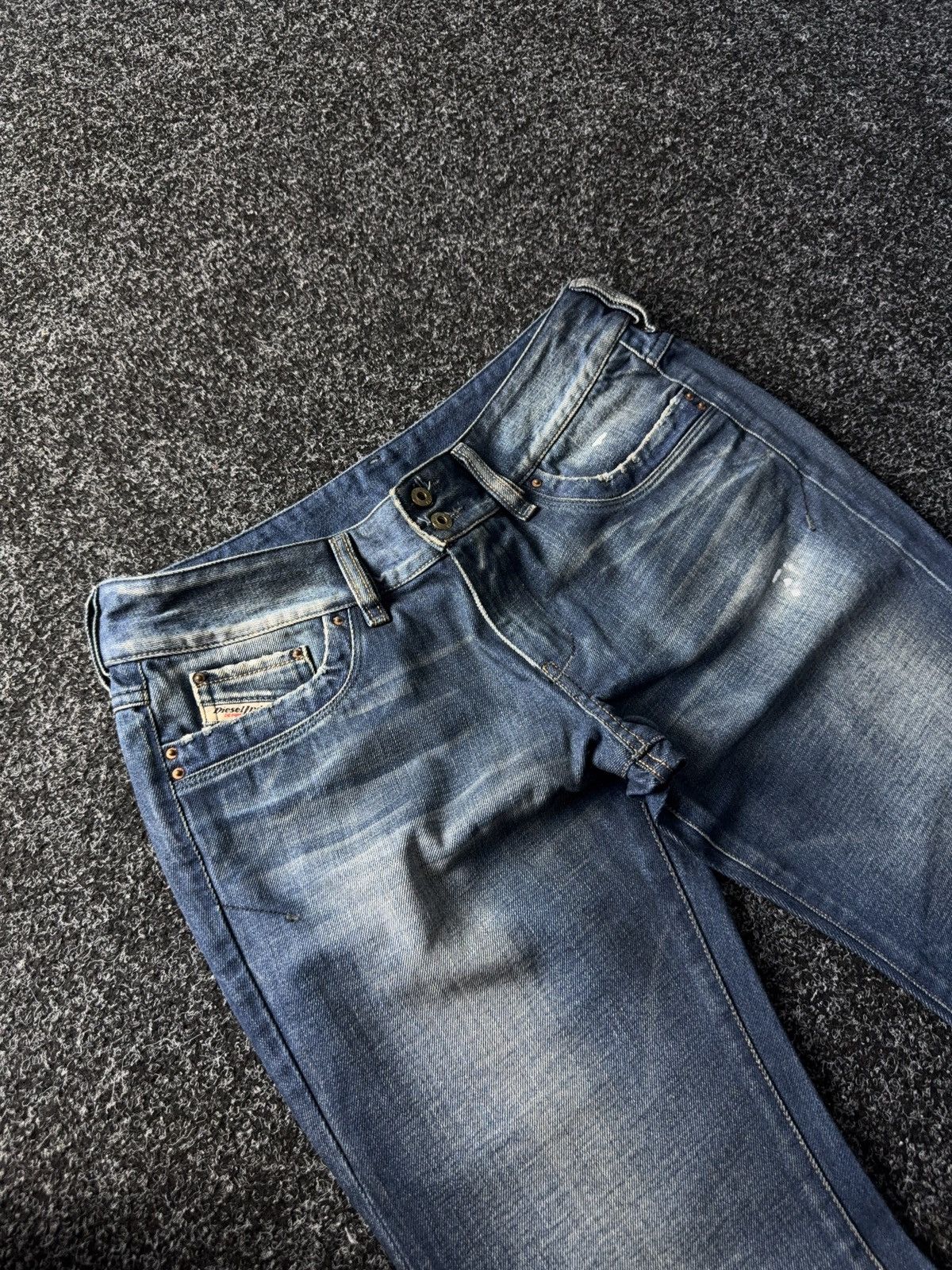 Diesel Vintage 00s Luxury Distressed Diesel Flared Denim pants Size 31" - 4 Thumbnail