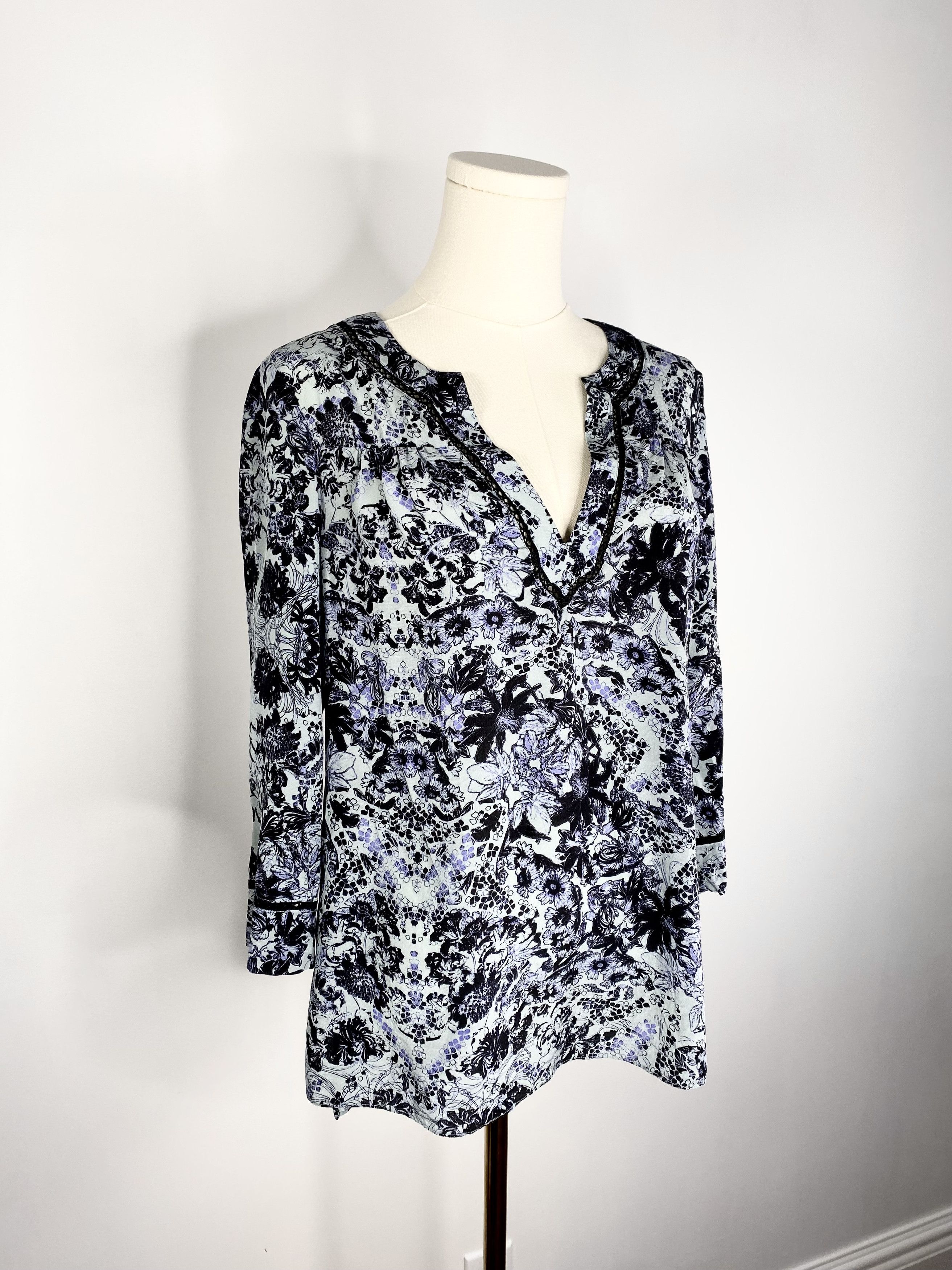 Rebecca Taylor Rebecca Taylor - Blue Long Sleeve Tunic Size S / US 4 / IT 40 - 2 Thumbnail
