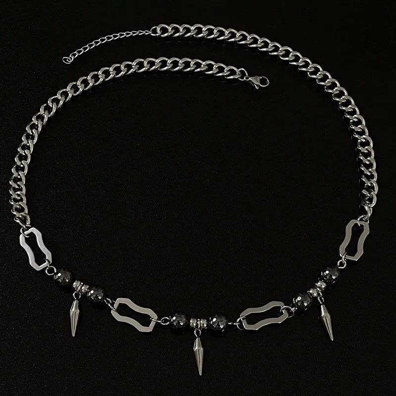 Other Titanium Steel Rivets Cuban Chain Necklace Size ONE SIZE - 6 Thumbnail