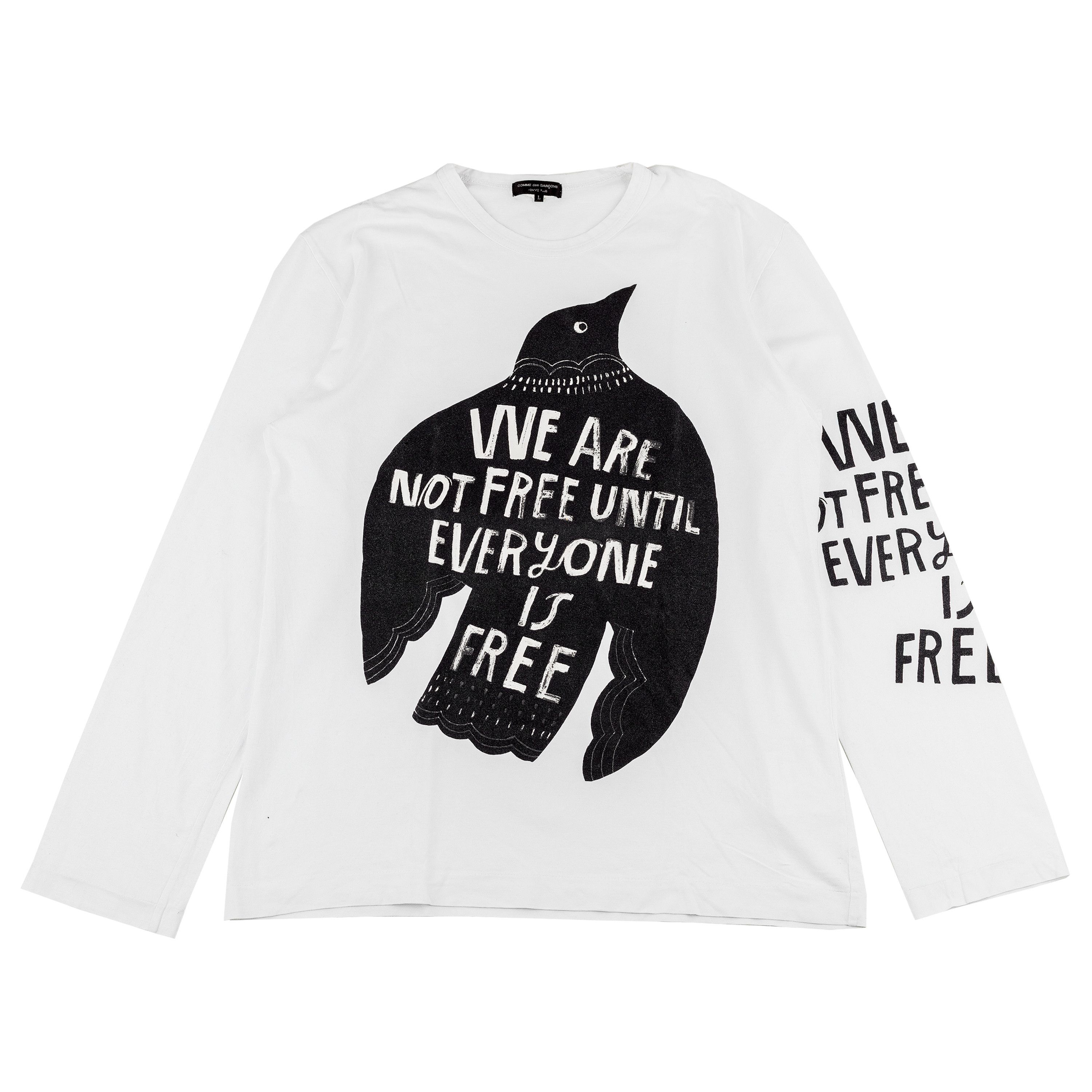 Comme des Garcons Homme Plus Comme des Garcons Homme Plus White "We Are Not Free" Shirt Size US L / EU 52-54 / 3 - 1 Thumbnail