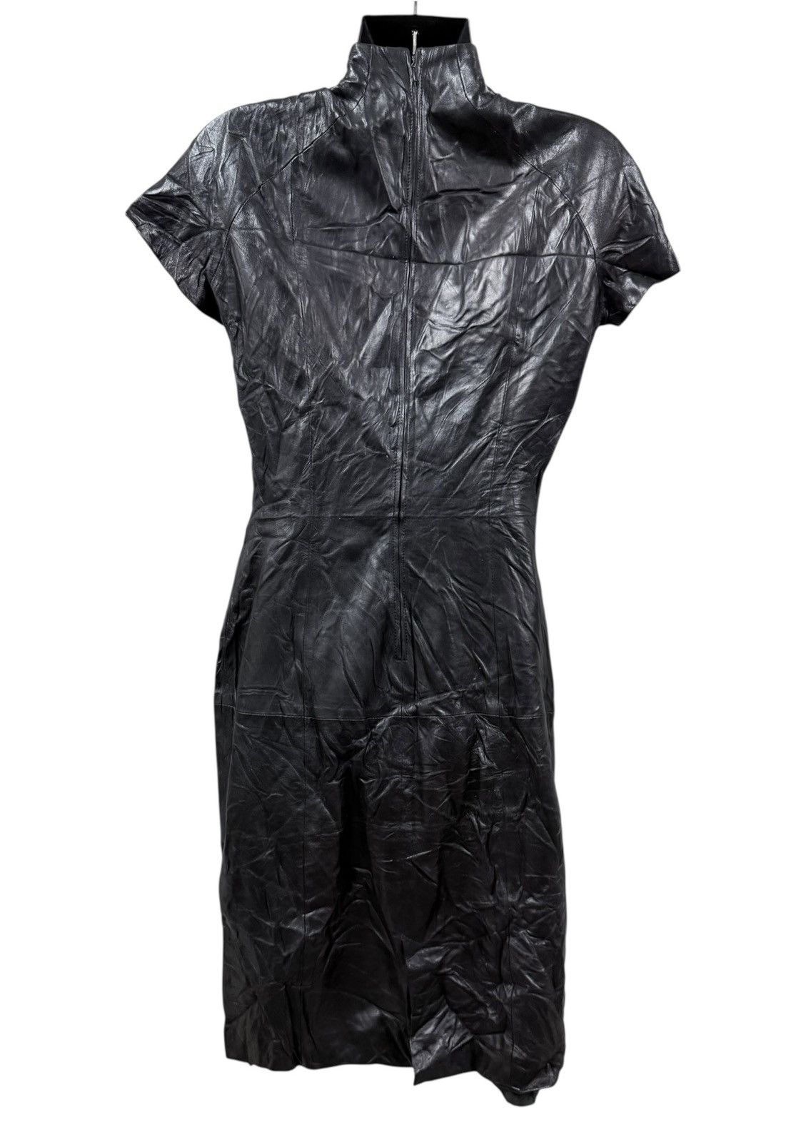 Gucci Vtg💥Gucci Era Tom ford Designer Dress Leather Black Size M / US 6-8 / IT 42-44 - 2 Thumbnail