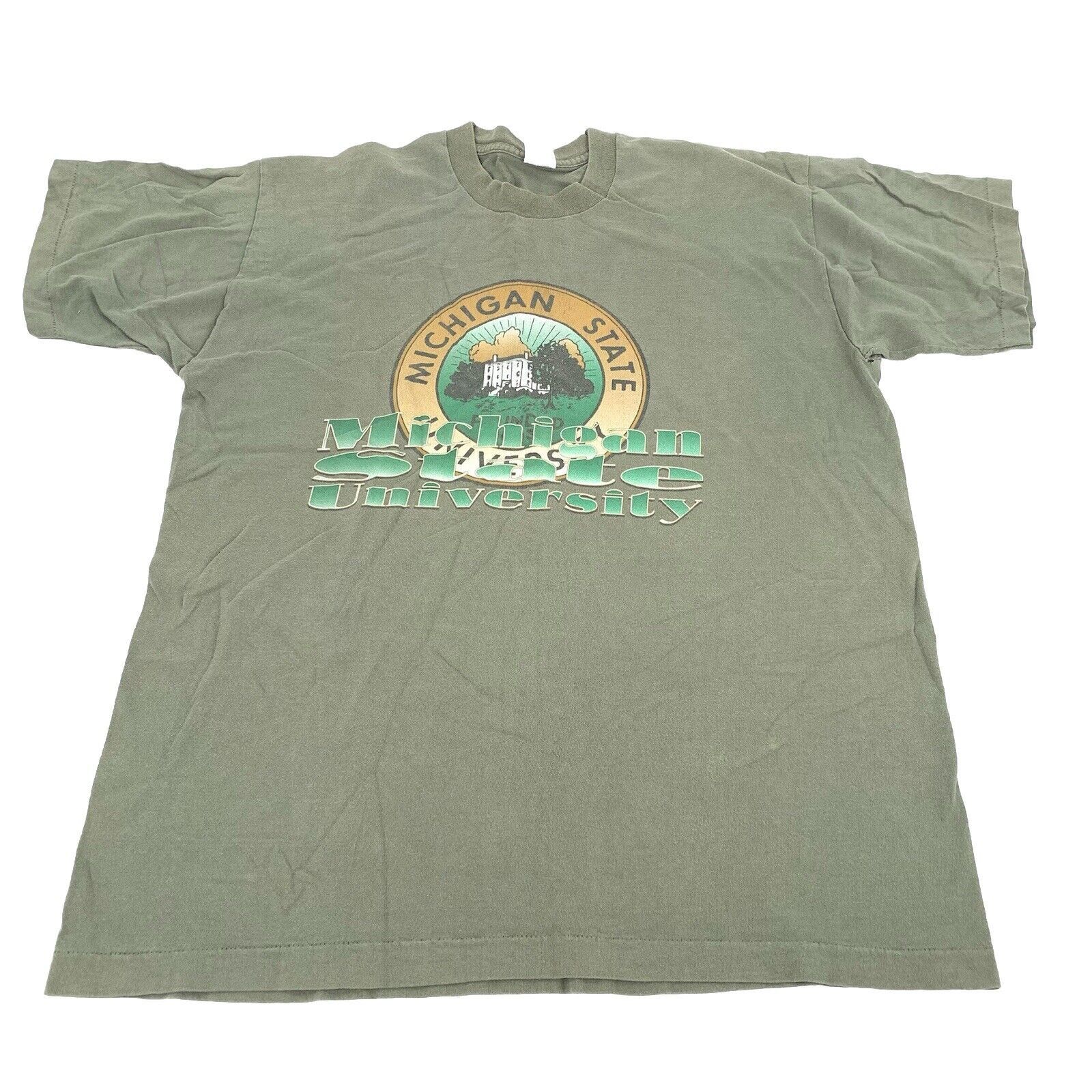 Fruit Of The Loom Vintage 1980s Michigan State University T-Shirt MSU Size US XL / EU 56 / 4 - 1 Thumbnail